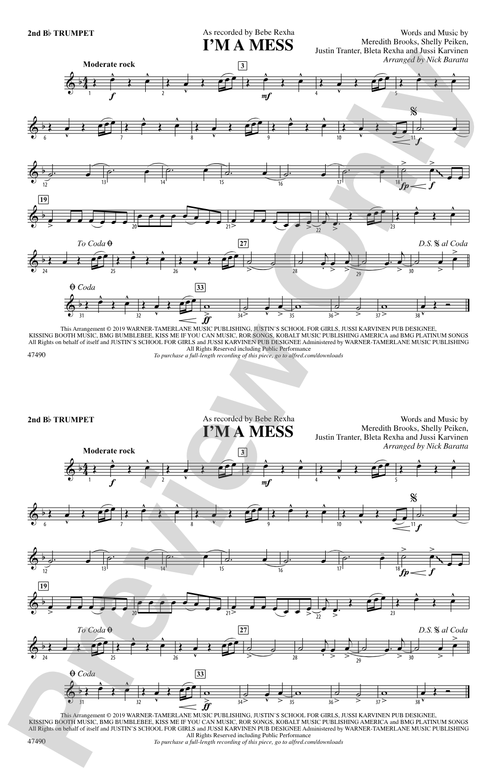 I'm a Mess: 2nd B-flat Trumpet