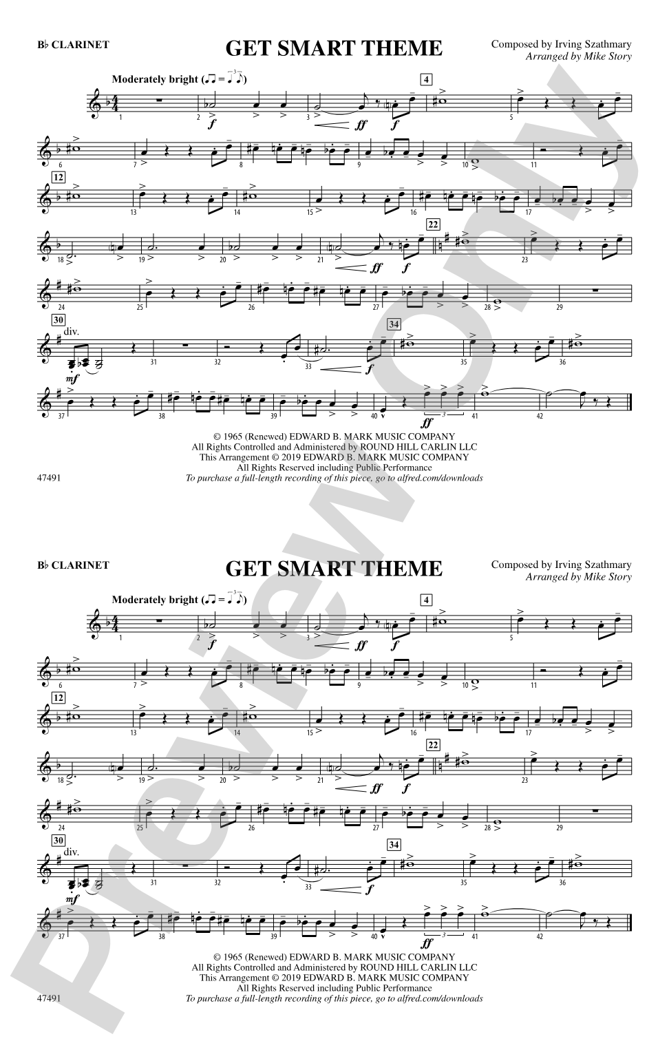 Get Smart Theme: 1st B-flat Clarinet