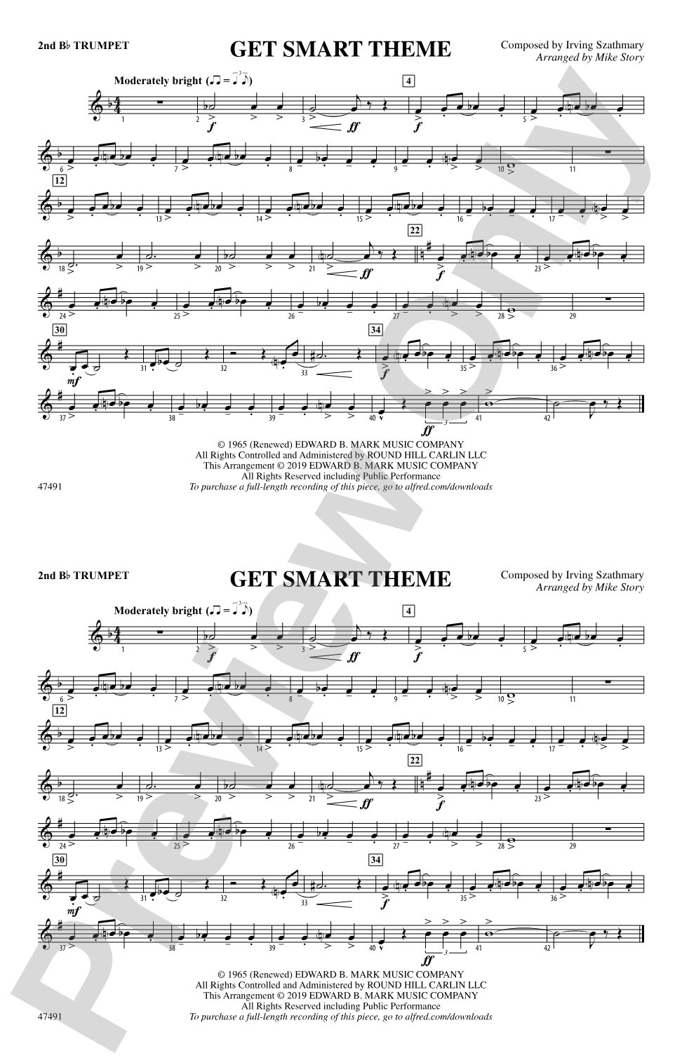 Get Smart Theme: 2nd B-flat Trumpet
