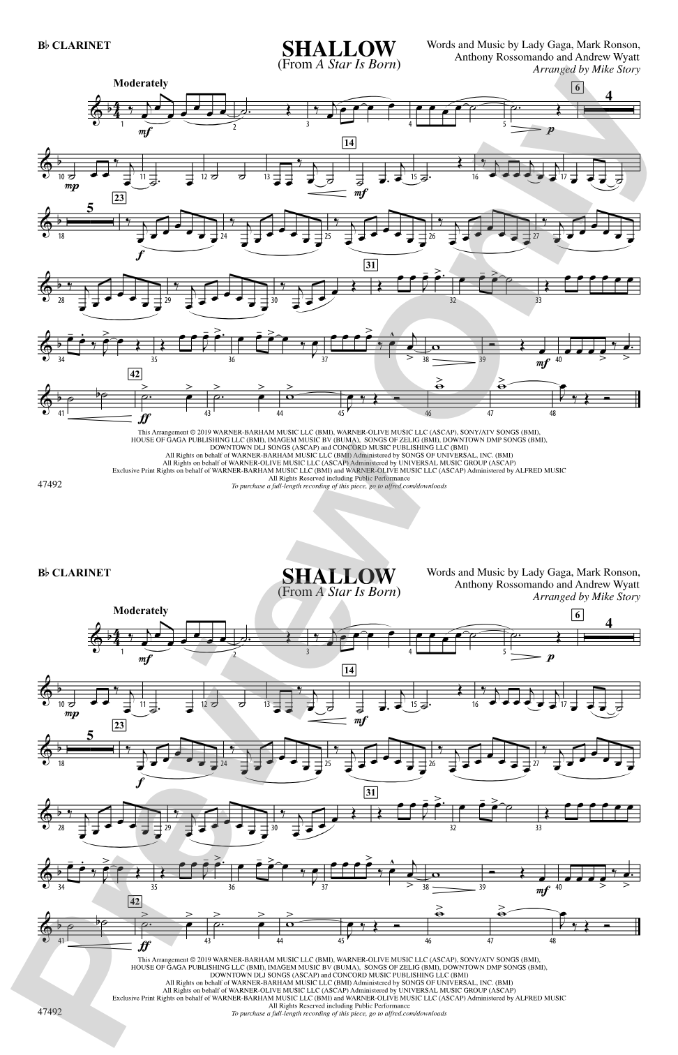 Shallow: 1st B-flat Clarinet