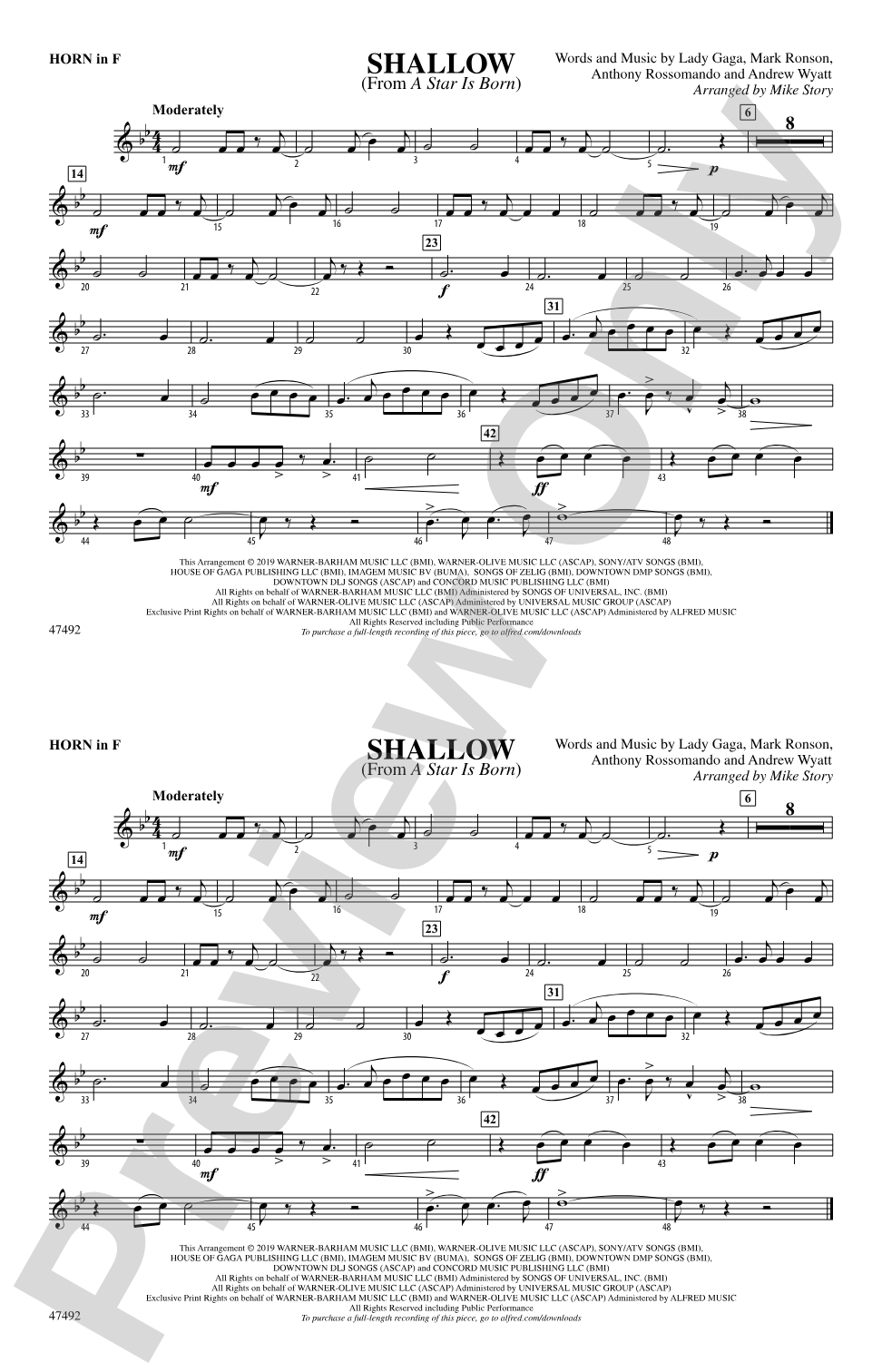 Shallow: 1st F Horn
