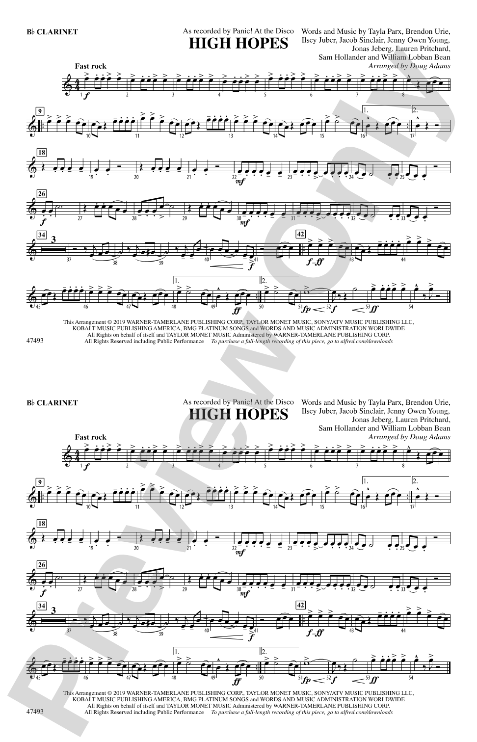High Hopes: 1st B-flat Clarinet