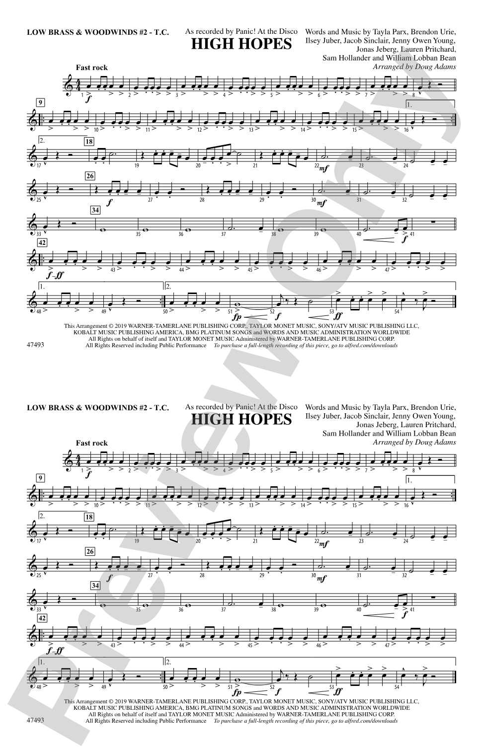 High Hopes: Low Brass & Woodwinds #2 - Treble Clef