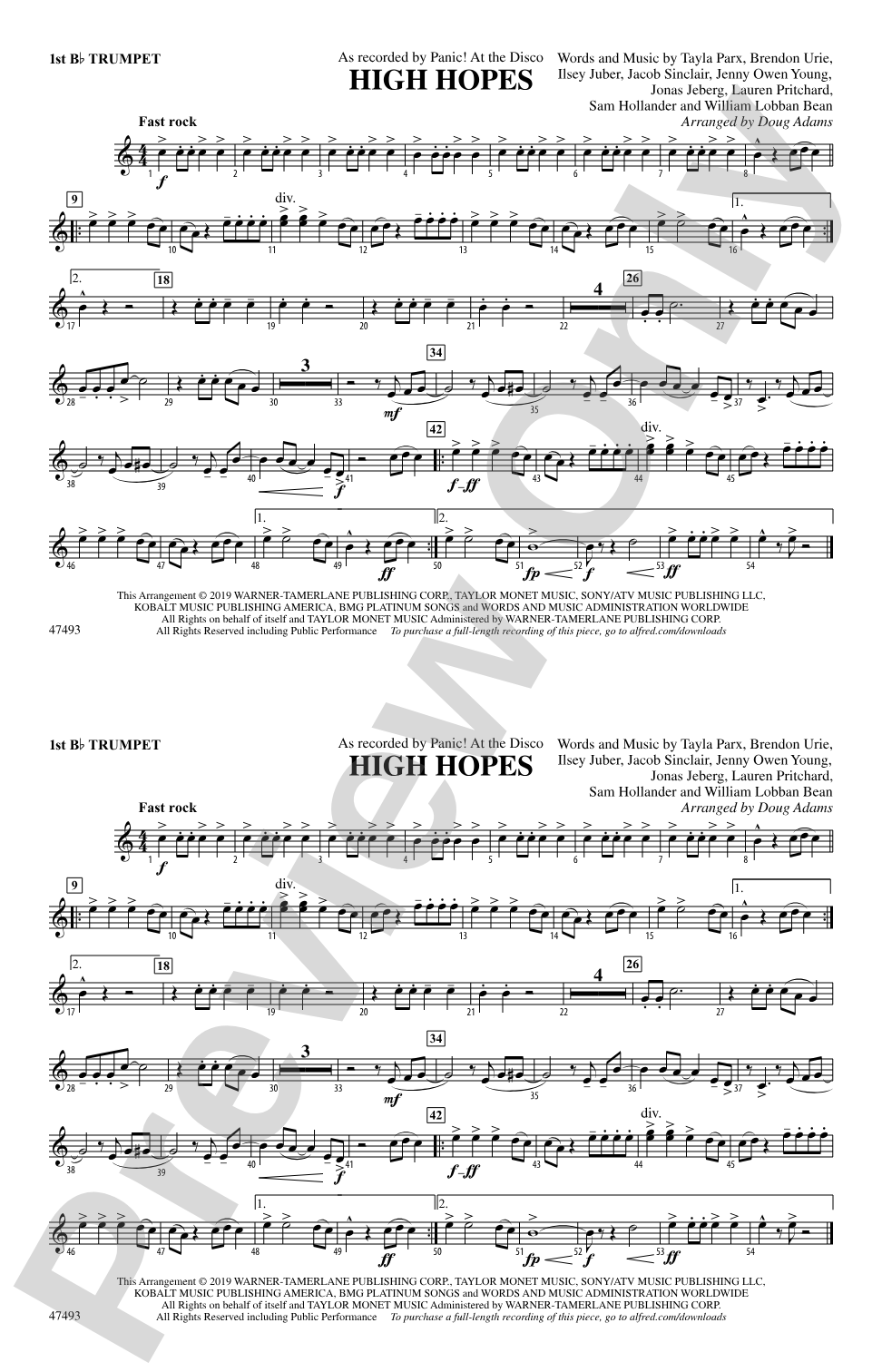High Hopes: 1st B-flat Trumpet