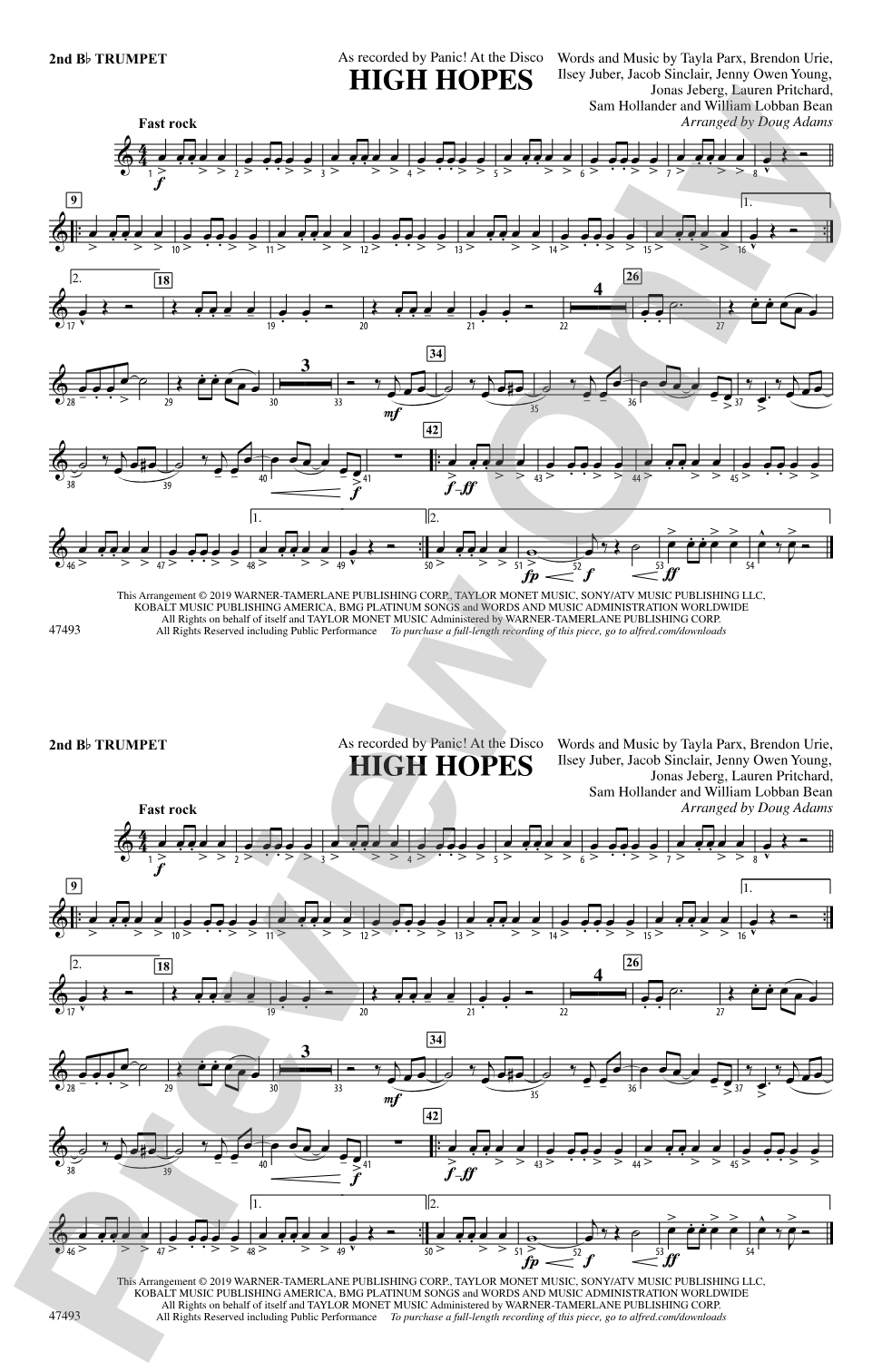 High Hopes: 2nd B-flat Trumpet