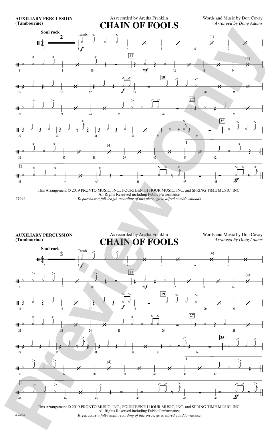 Chain of Fools: Auxiliary Percussion