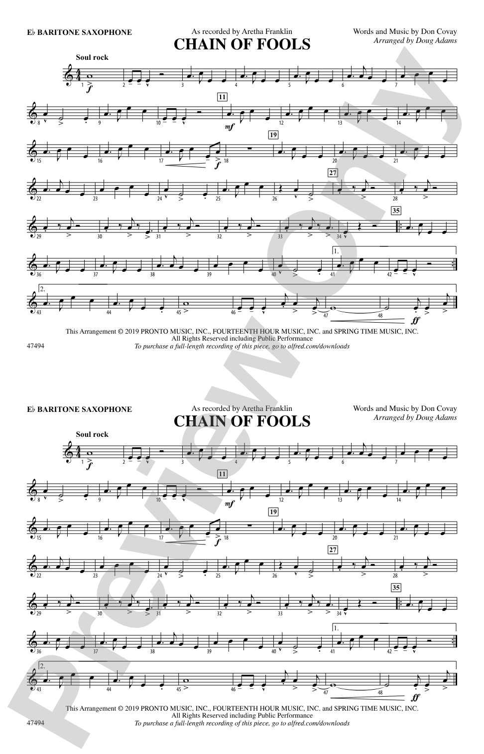 Chain of Fools: E-flat Baritone Saxophone