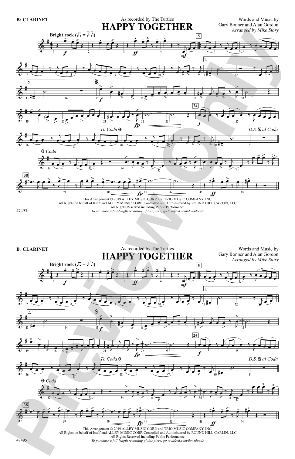 Happy Together: 1st B-flat Clarinet