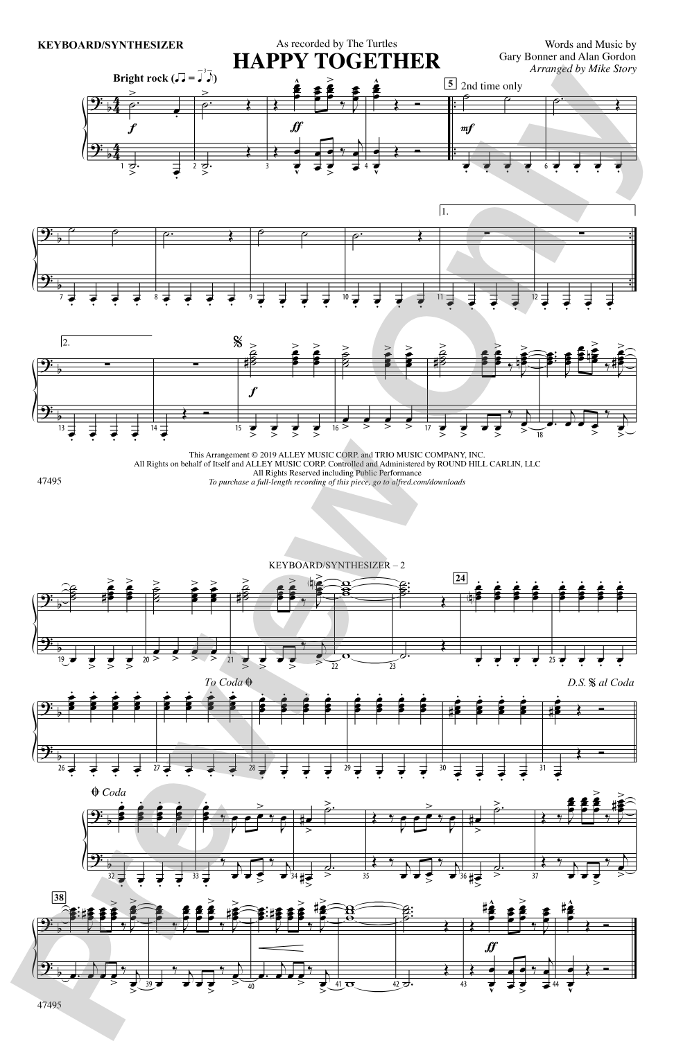 Happy Together: Piano Accompaniment