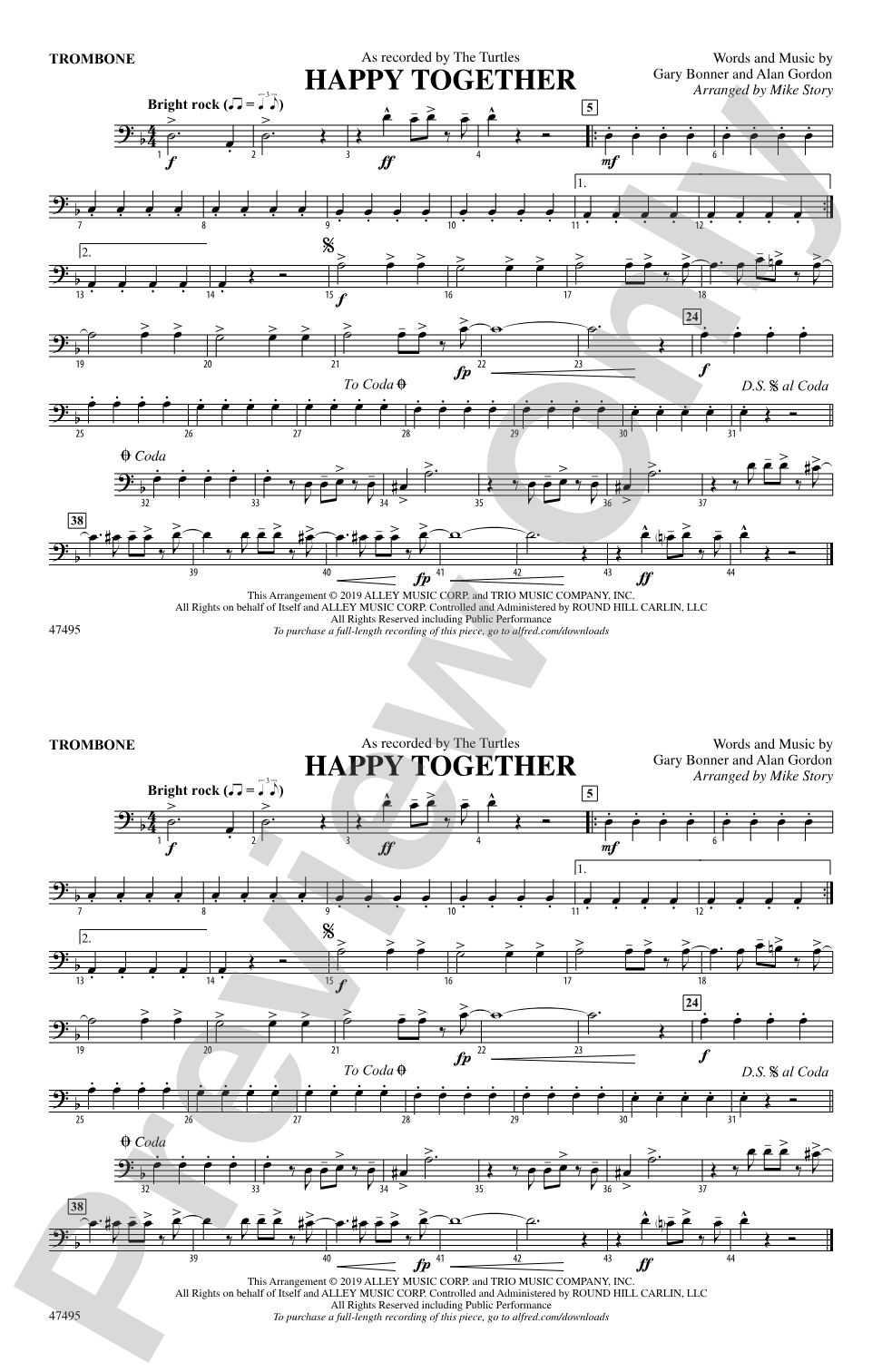 Happy Together: 1st Trombone