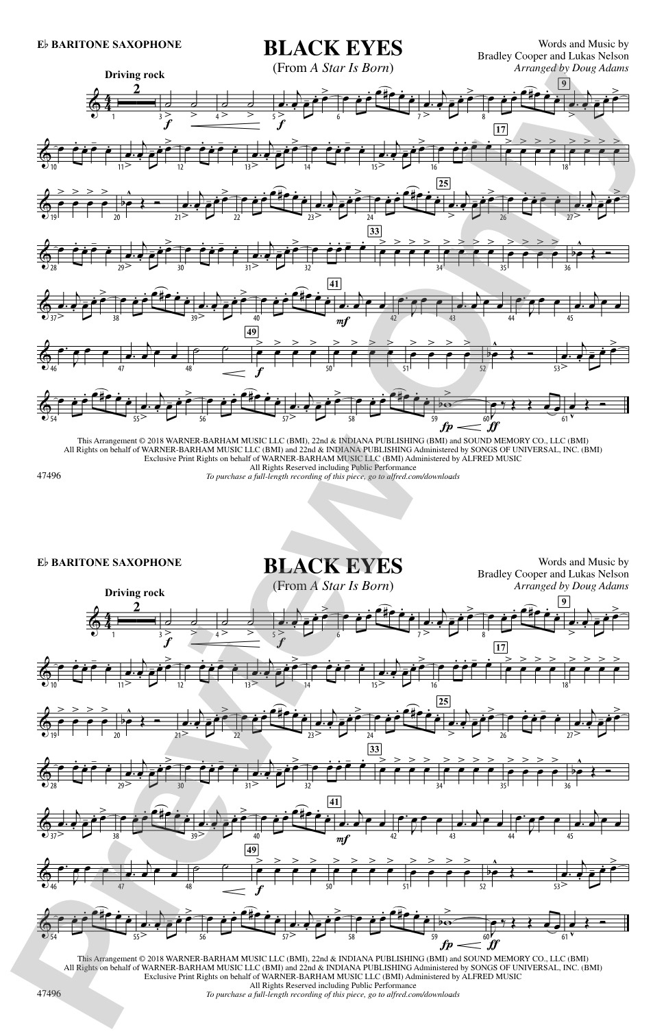 Black Eyes: E-flat Baritone Saxophone