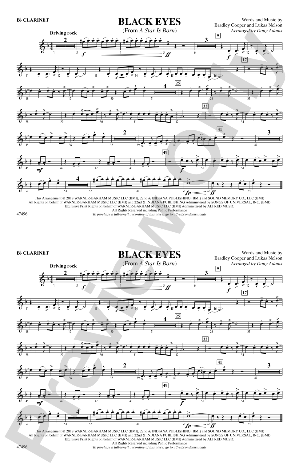 Black Eyes: 1st B-flat Clarinet