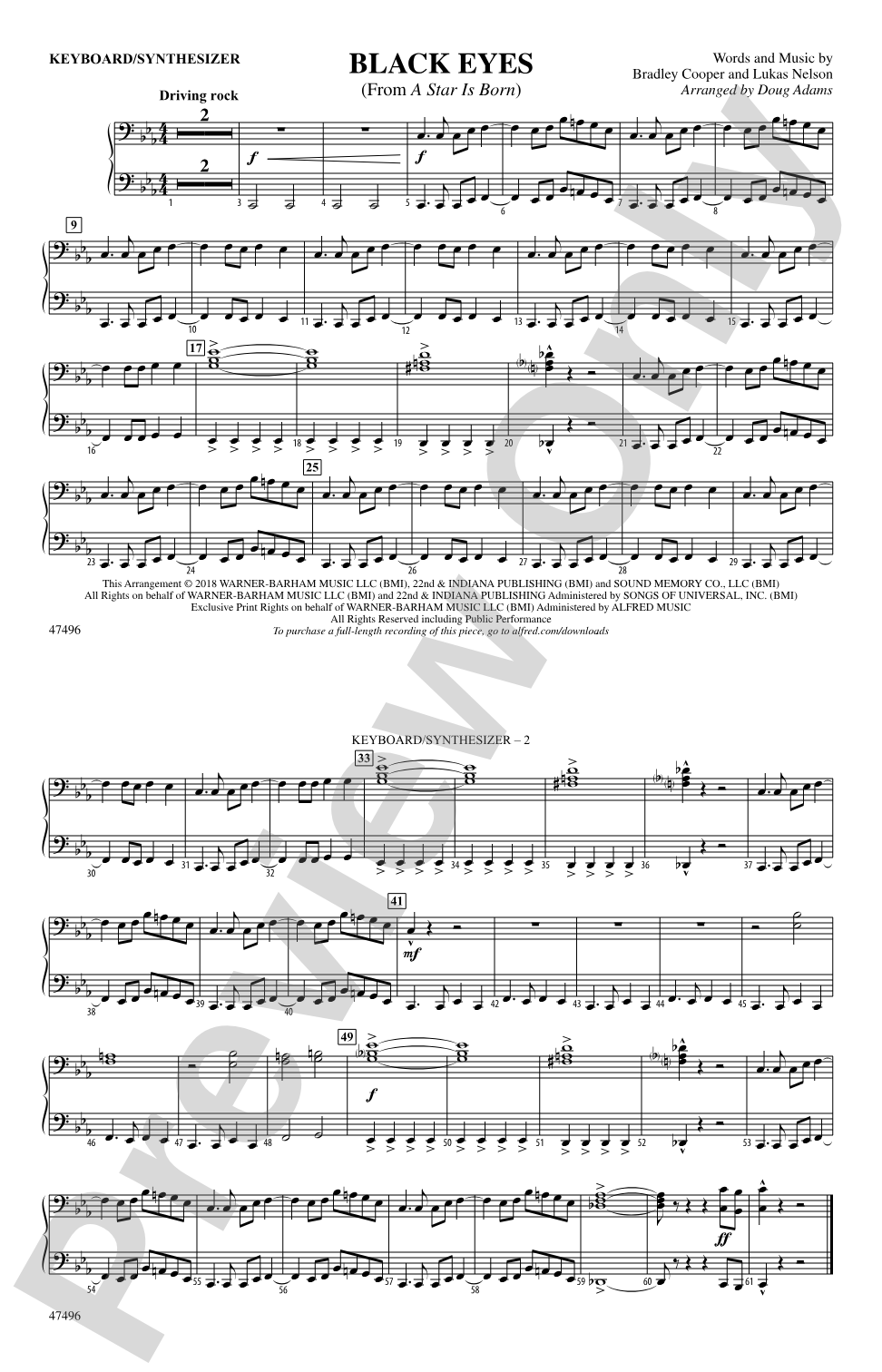 Black Eyes: Piano Accompaniment