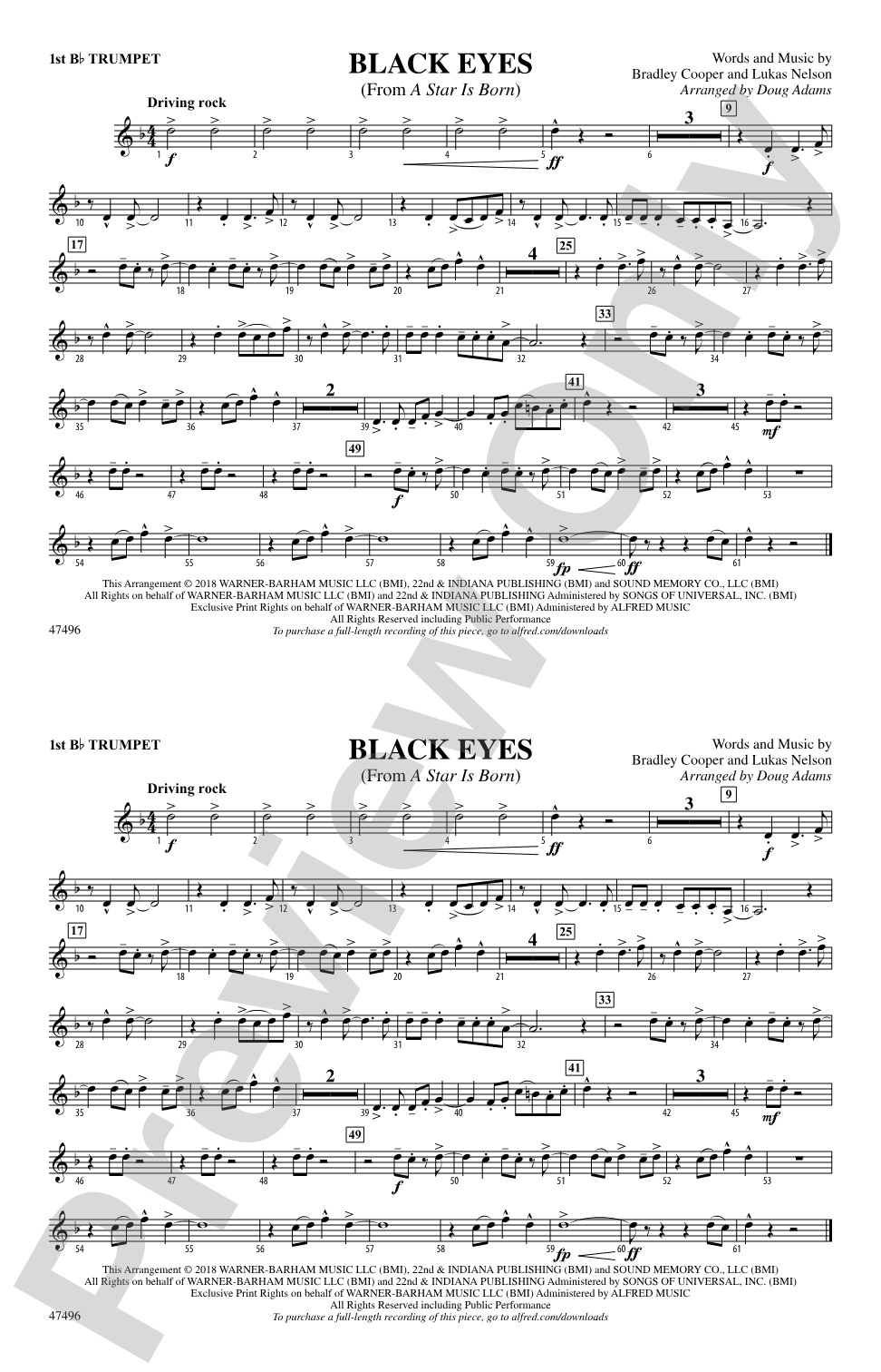 Black Eyes: 1st B-flat Trumpet