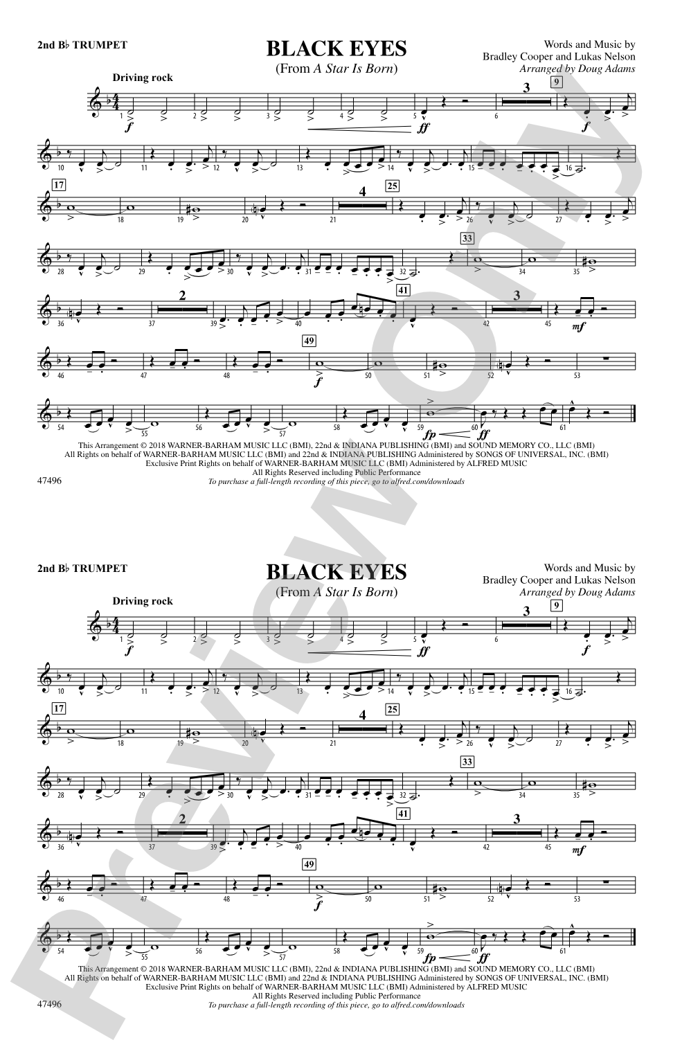 Black Eyes: 2nd B-flat Trumpet