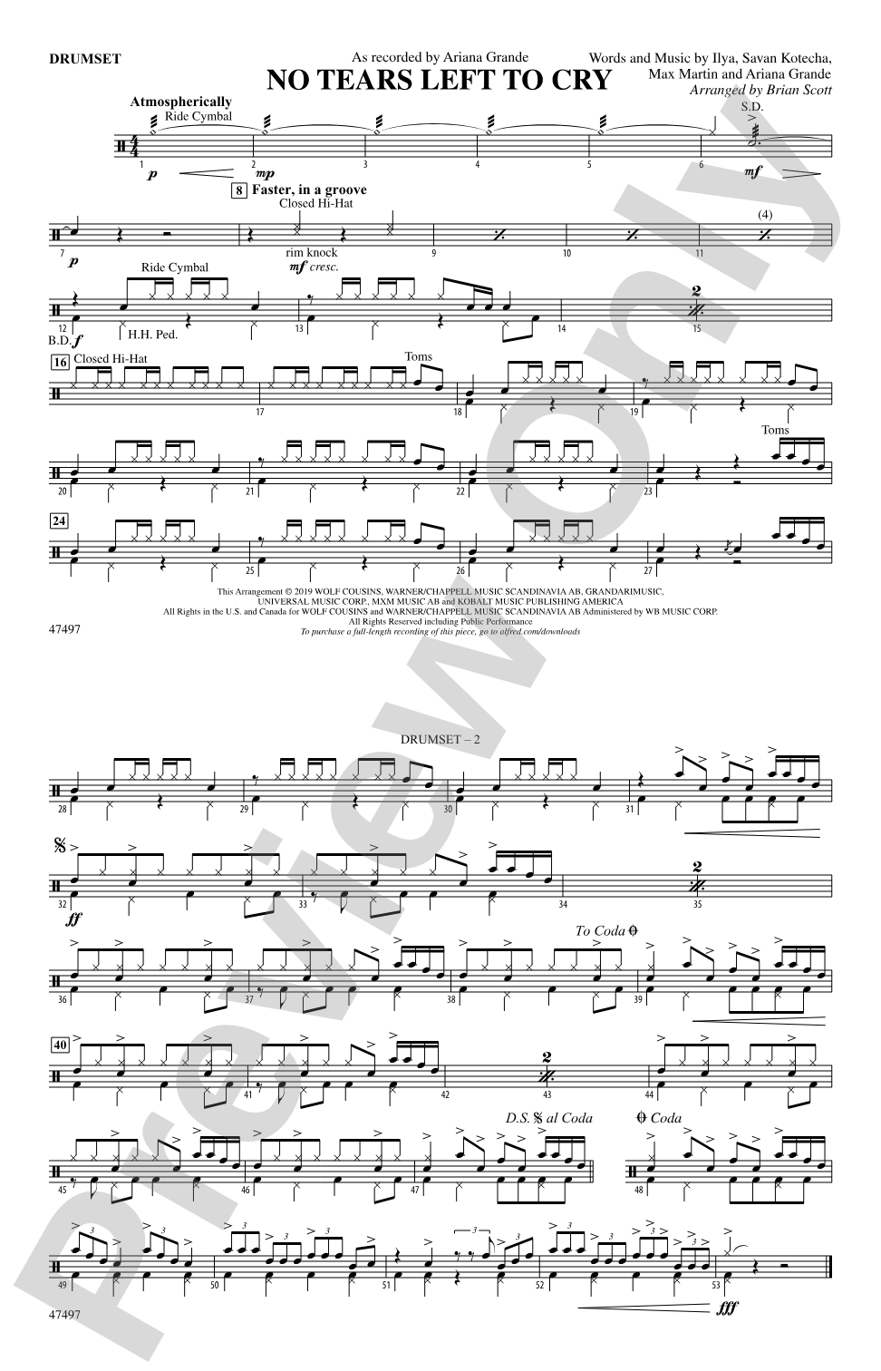 No Tears Left to Cry: Drums