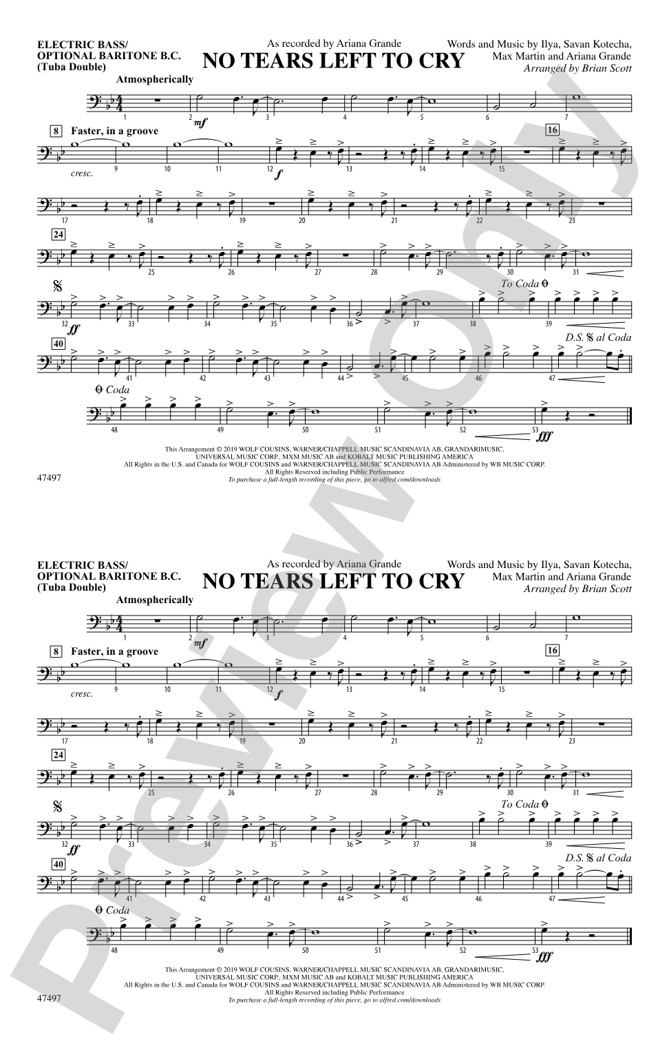 No Tears Left to Cry: Electric Bass