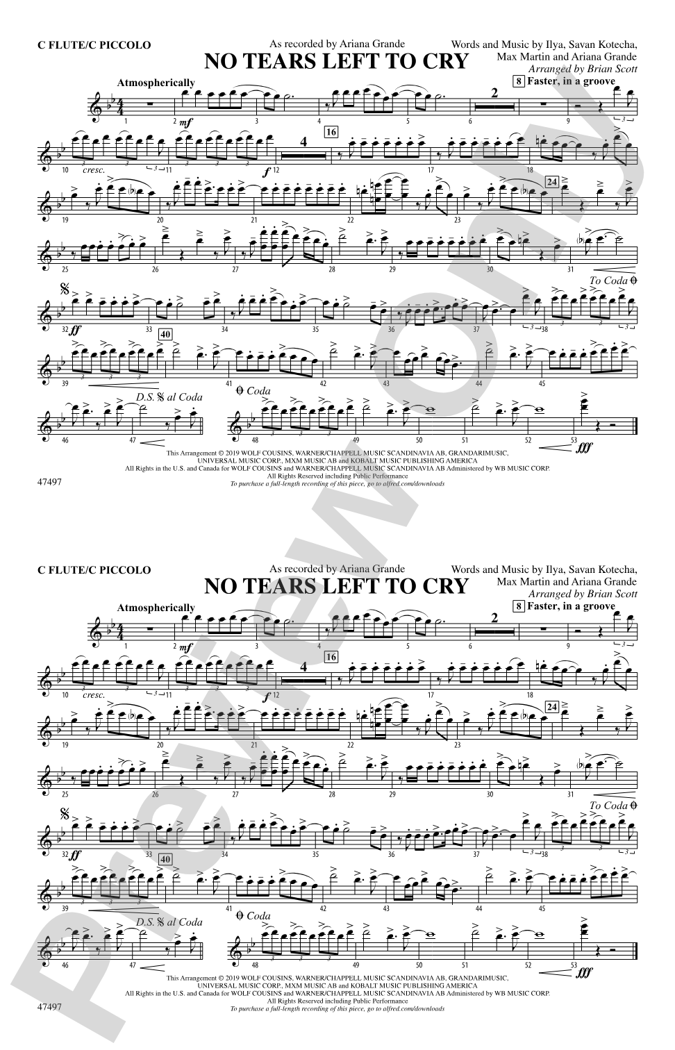 No Tears Left to Cry: Flute