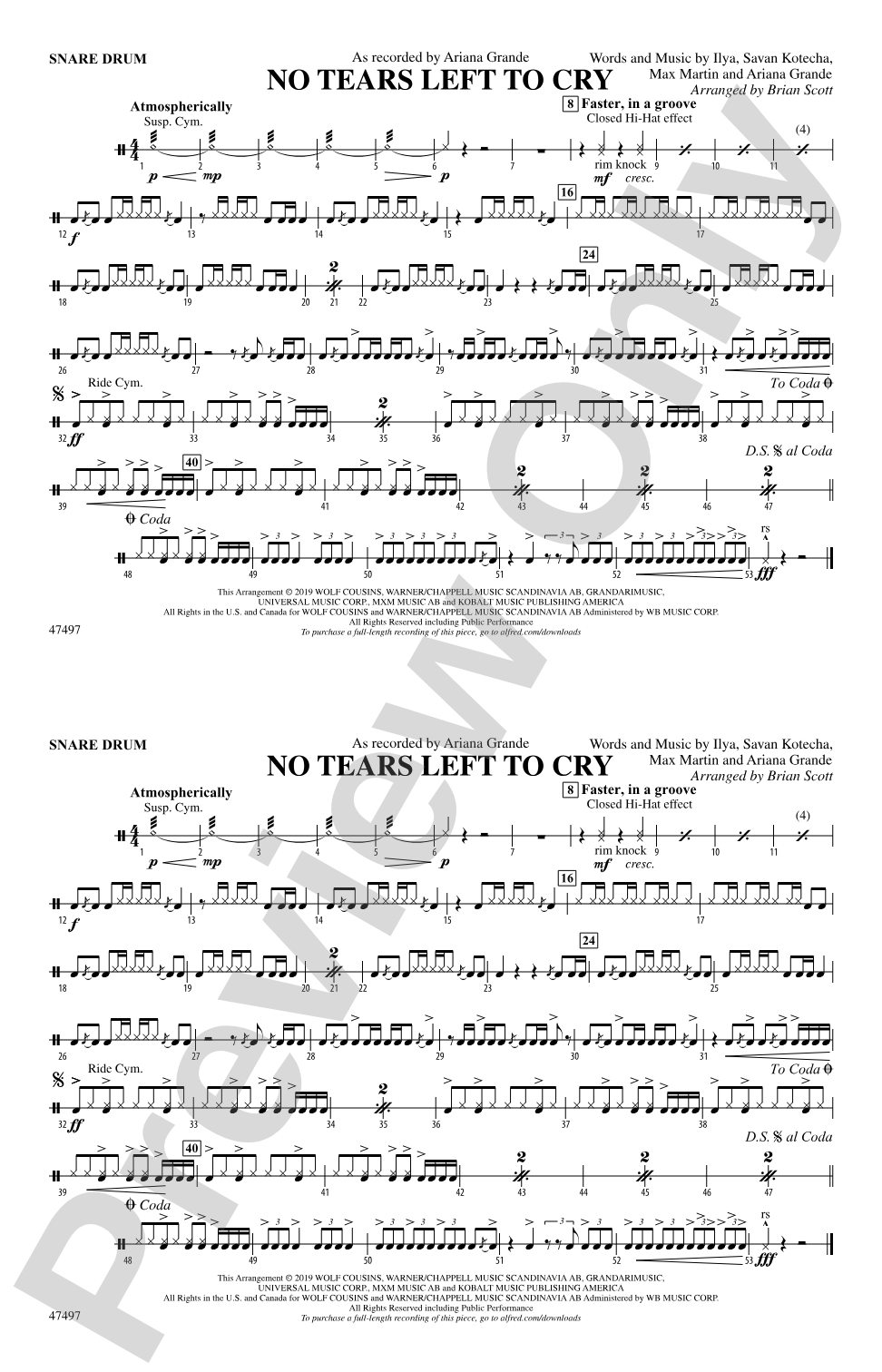 No Tears Left to Cry: Snare Drum