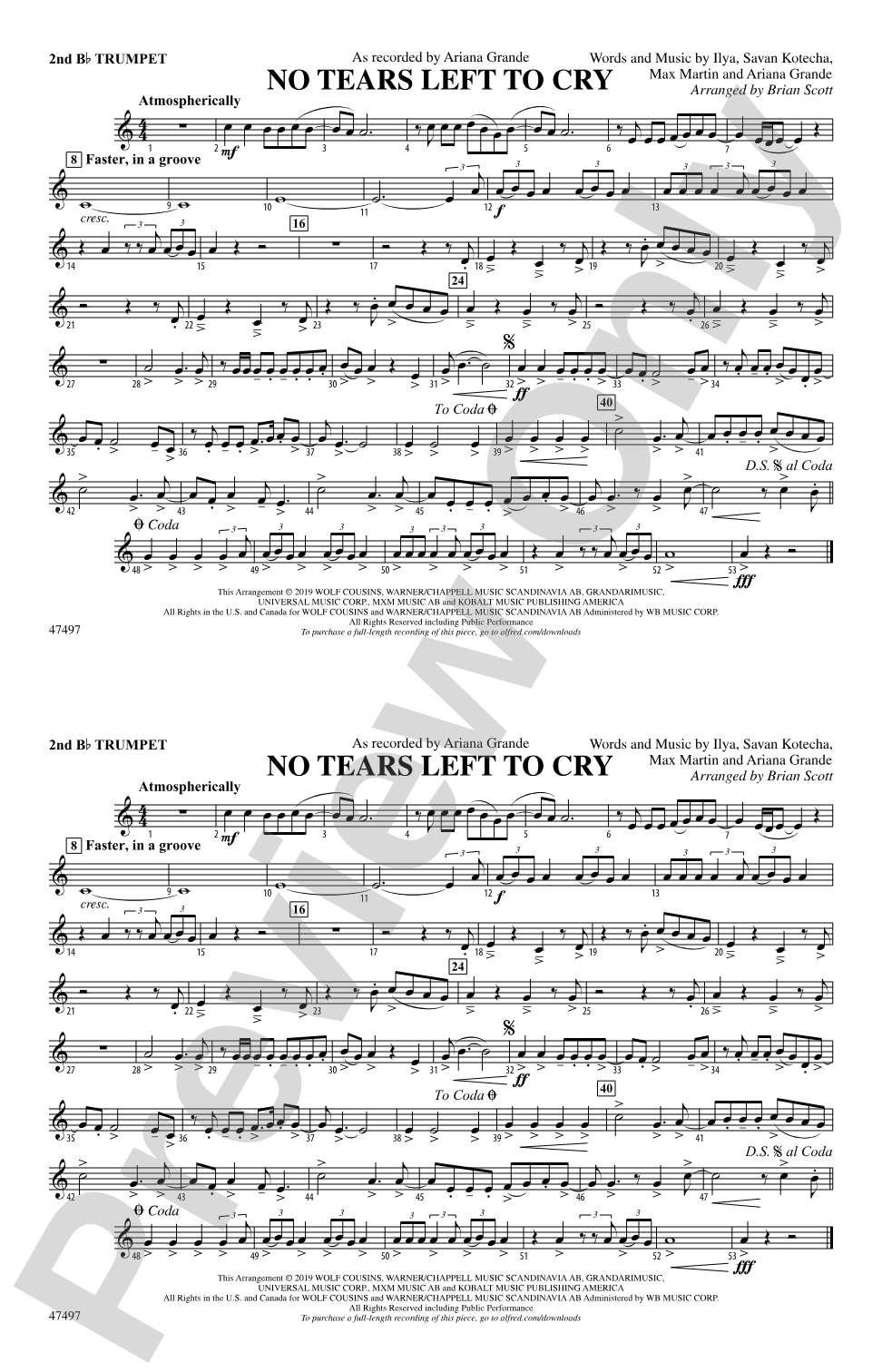 No Tears Left to Cry: 2nd B-flat Trumpet