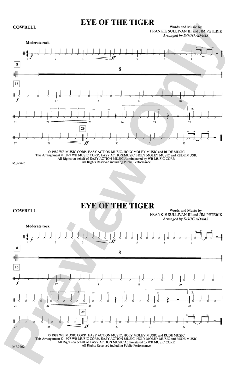 Eye of the Tiger: Auxiliary Percussion 1