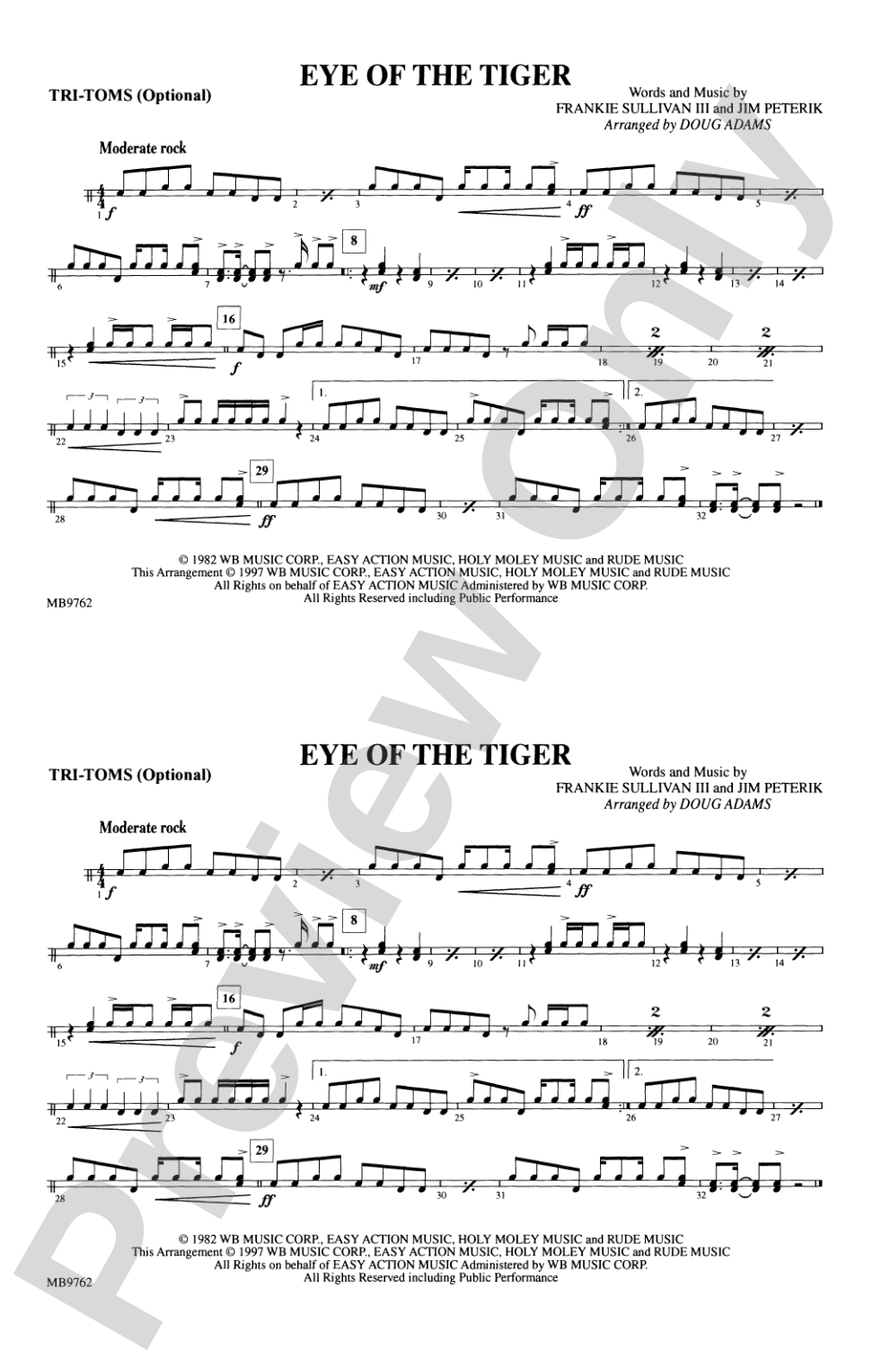 Eye of the Tiger: Auxiliary Percussion 2