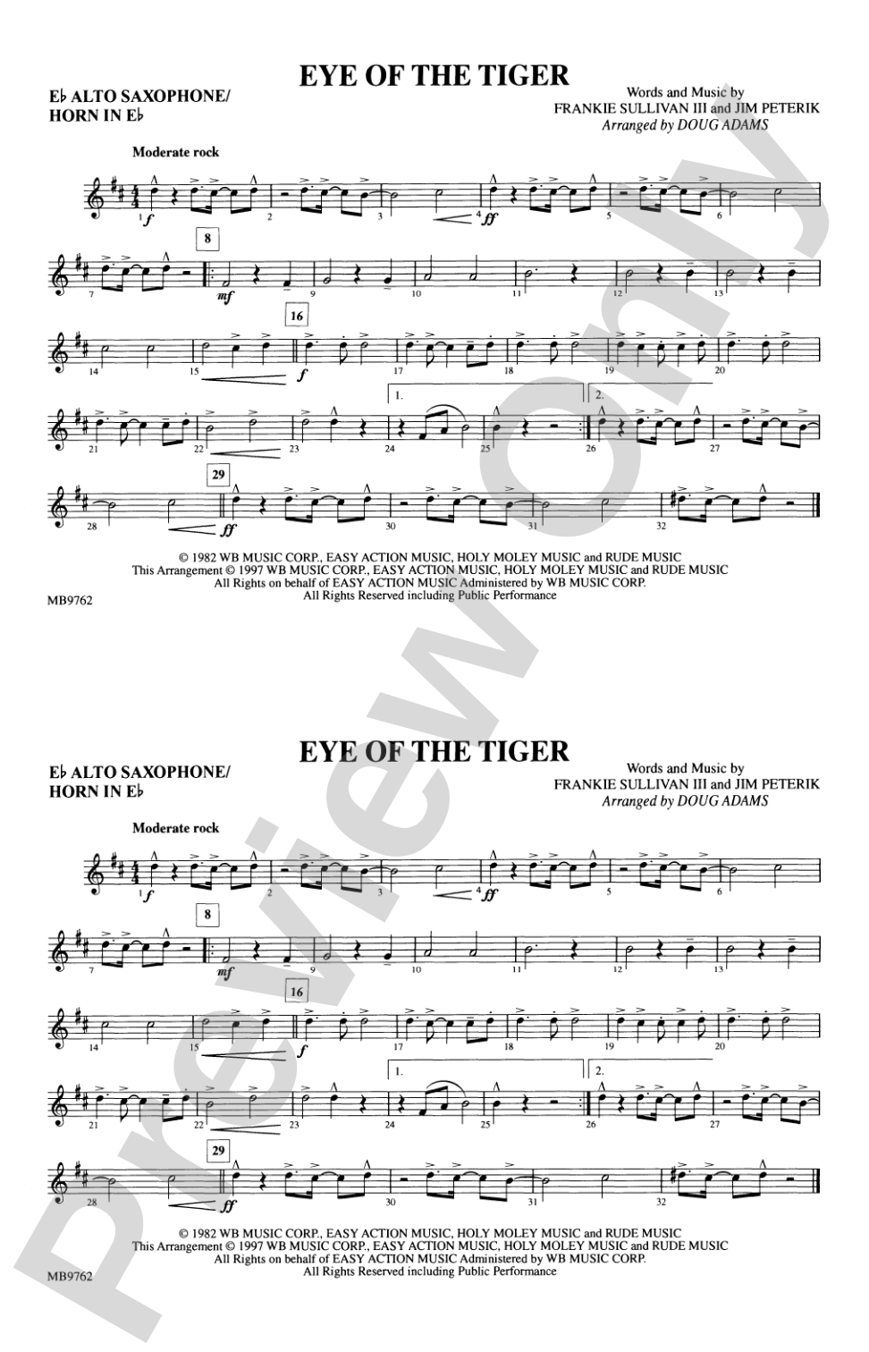Eye of the Tiger: E-flat Alto Saxophone
