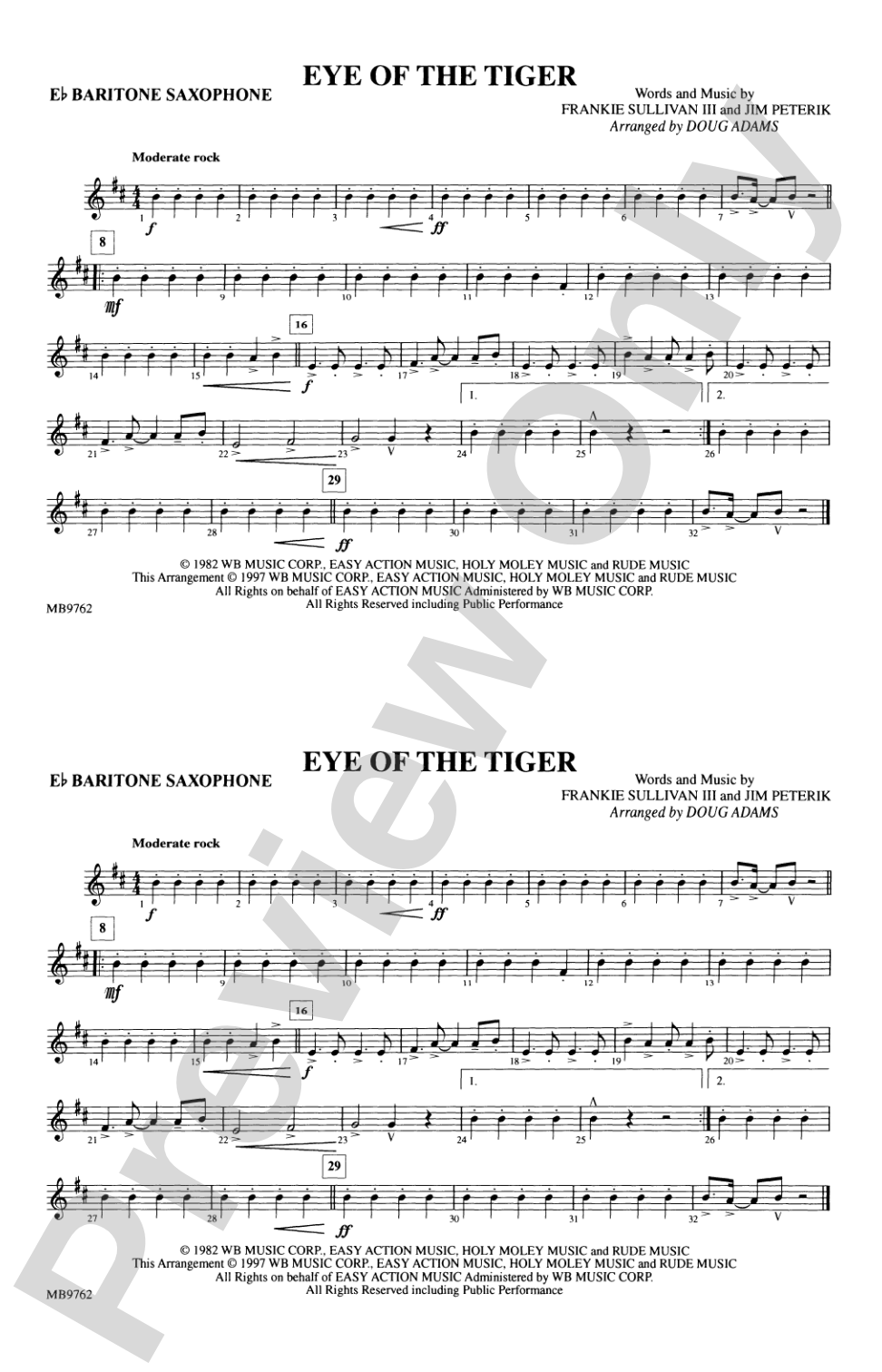 Eye of the Tiger: E-flat Baritone Saxophone