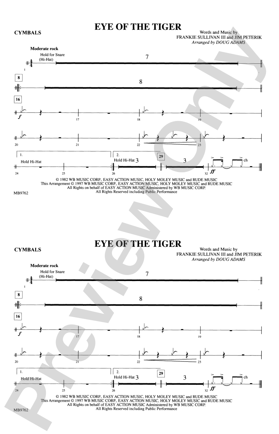 Eye of the Tiger: Cymbals