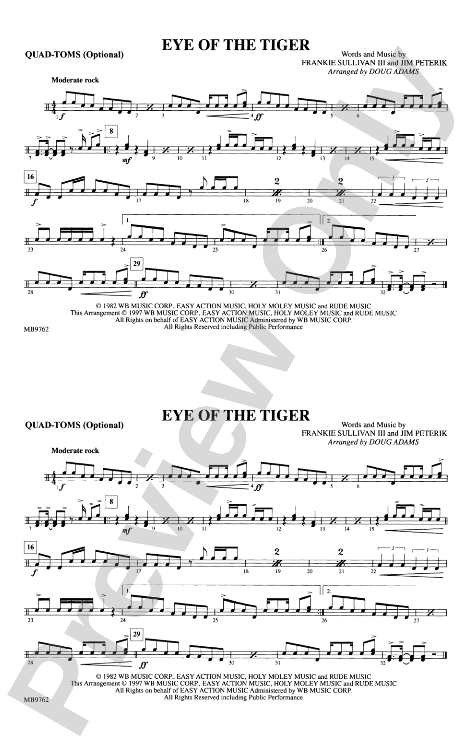 Eye of the Tiger: Quad-Toms