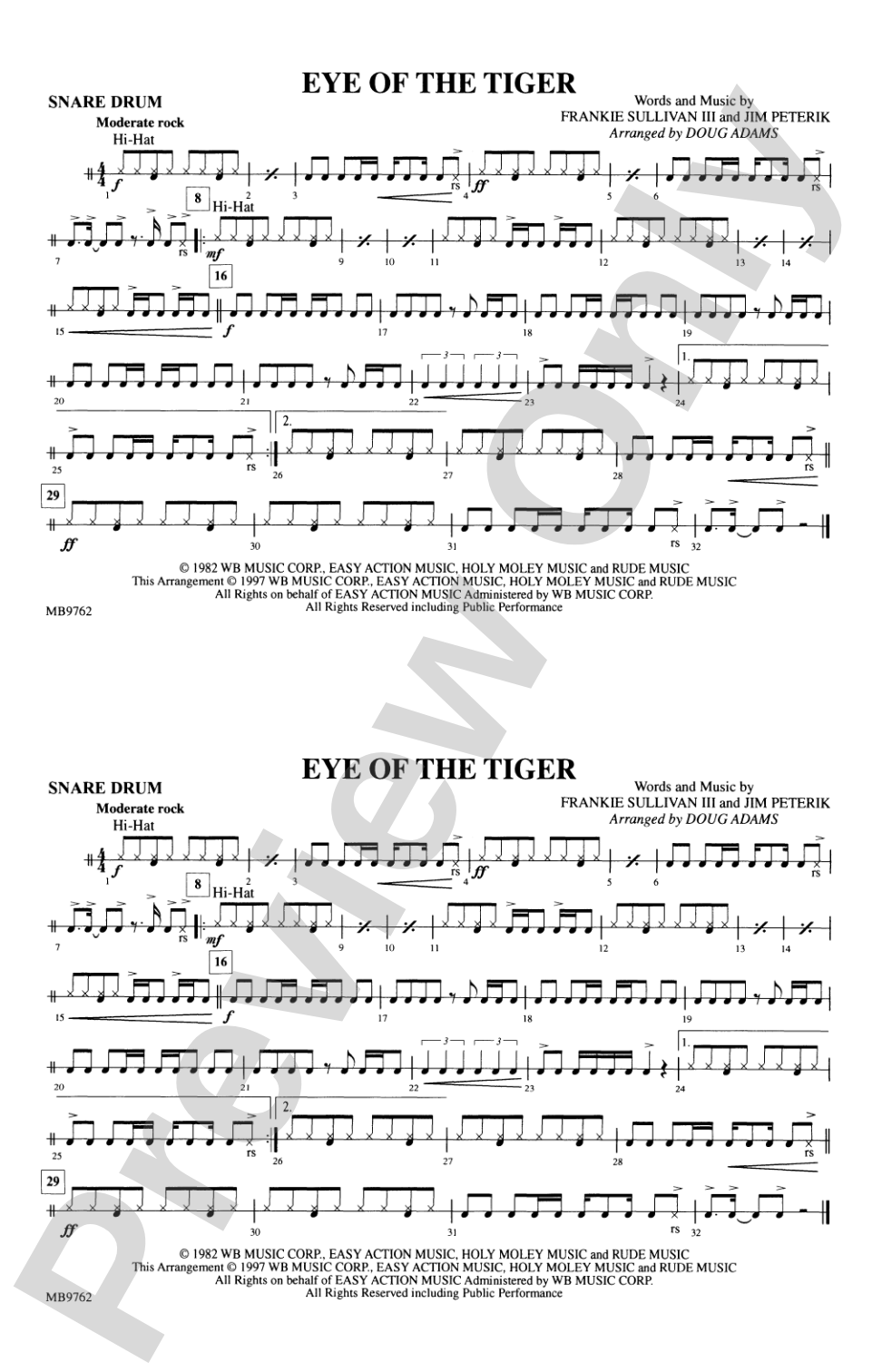 Eye of the Tiger: Snare Drum