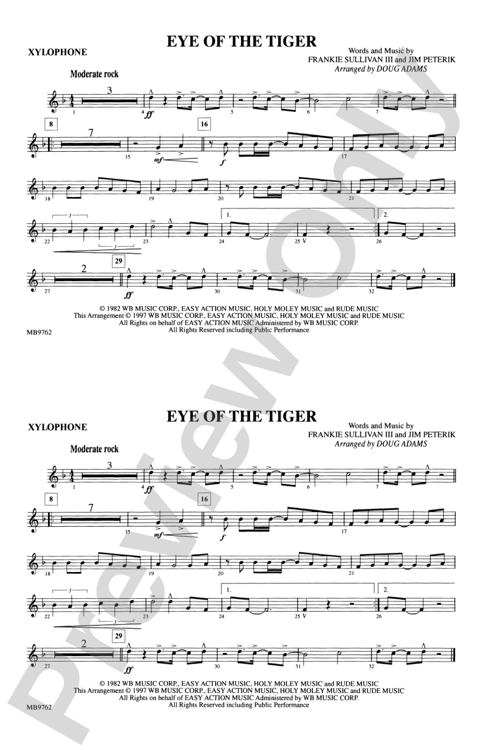 Eye of the Tiger: Xylophone
