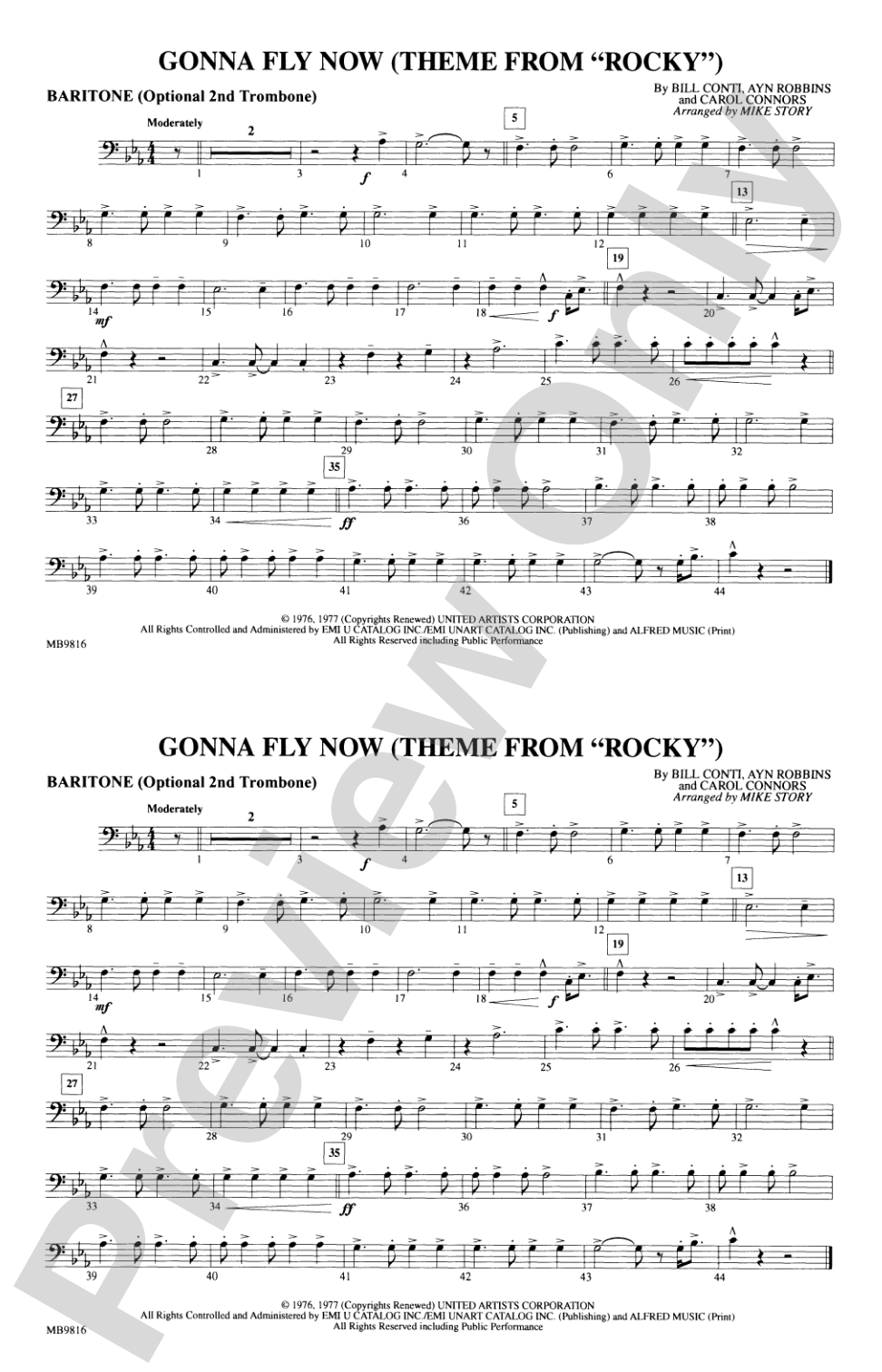 Gonna Fly Now (Theme from Rocky): Baritone B.C.