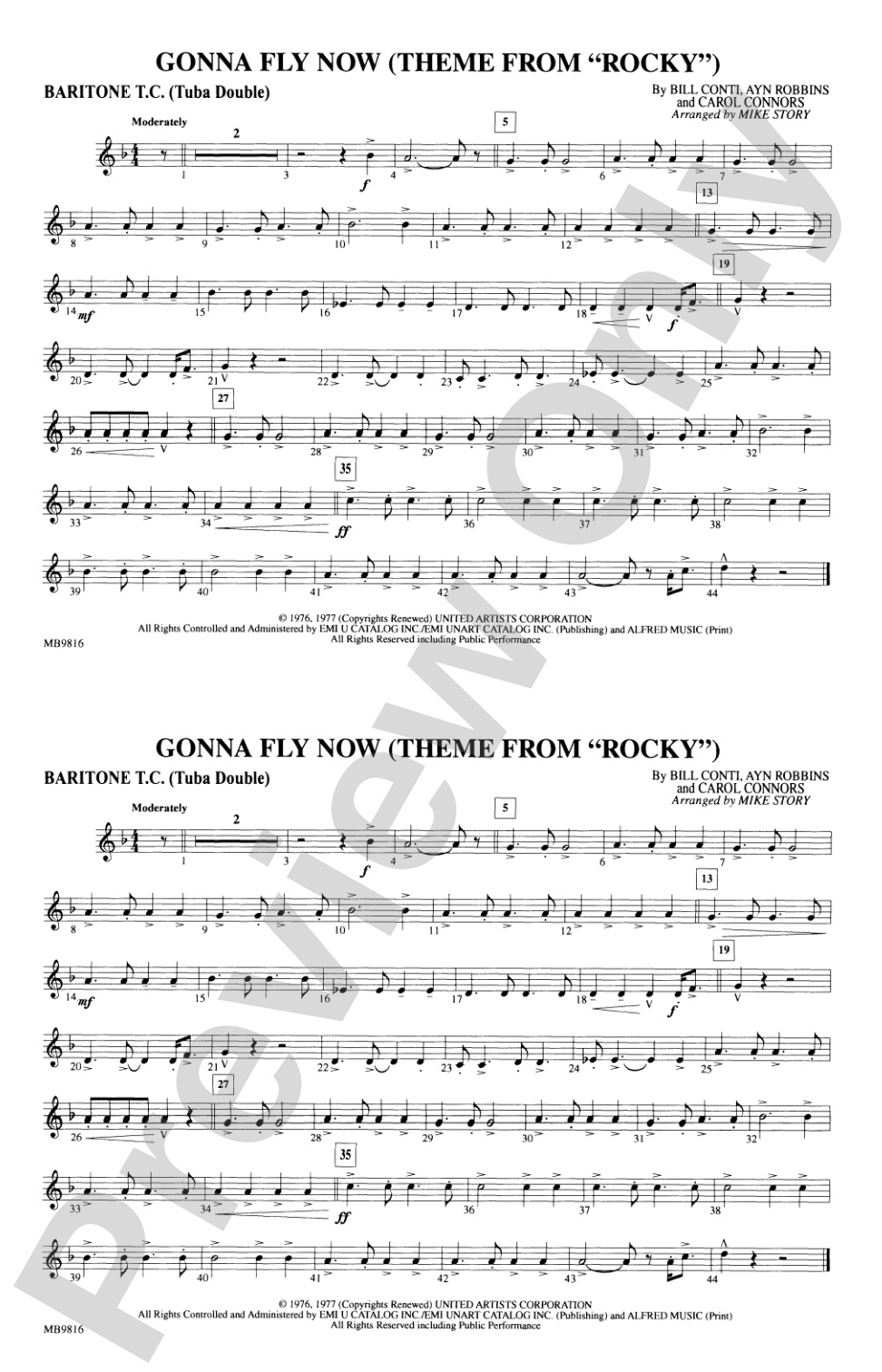 Gonna Fly Now (Theme from Rocky): Baritone T.C.