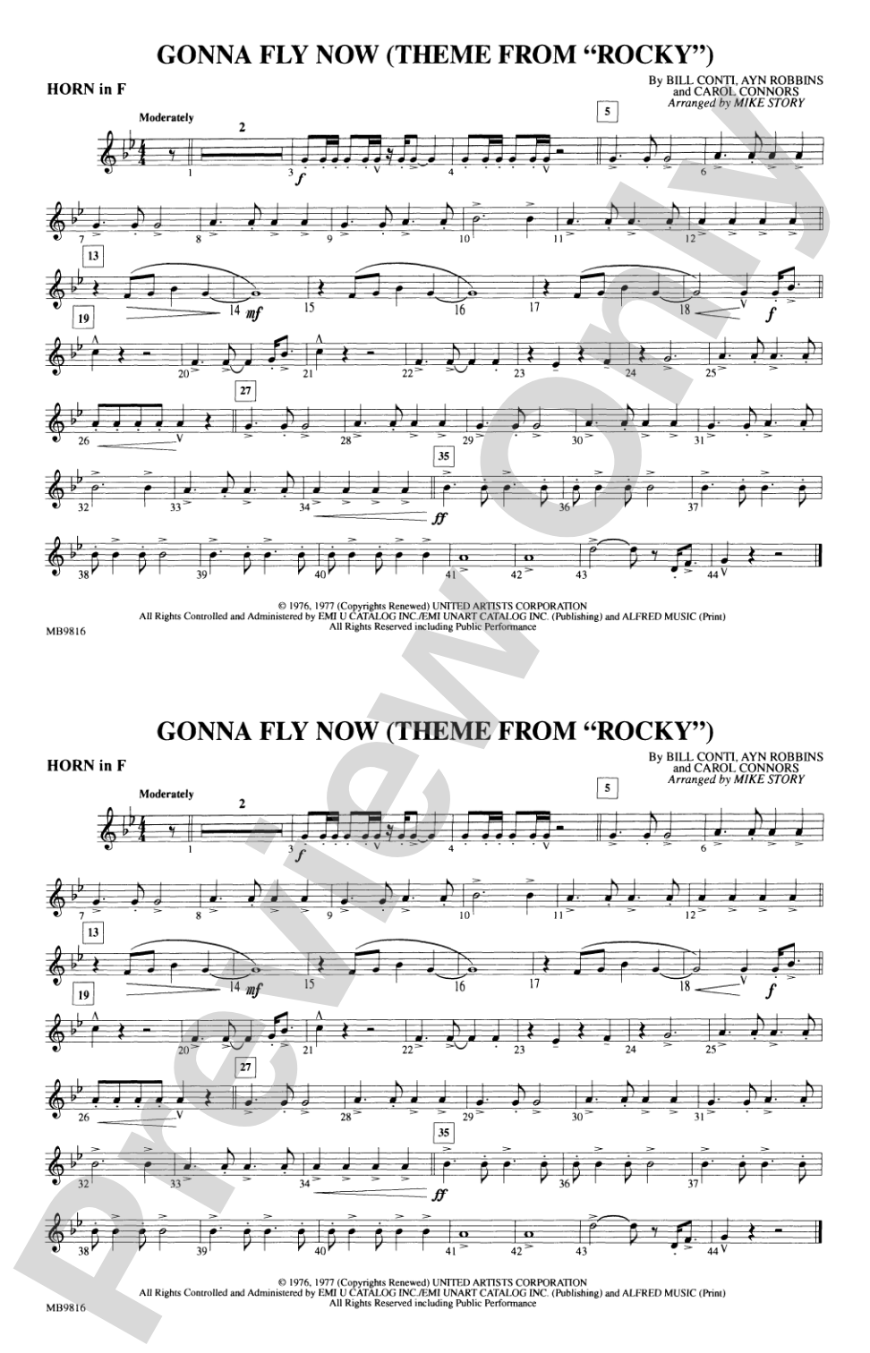 Gonna Fly Now (Theme from Rocky): 1st F Horn