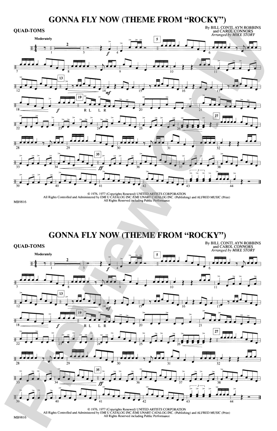 Gonna Fly Now (Theme from Rocky): Quad-Toms