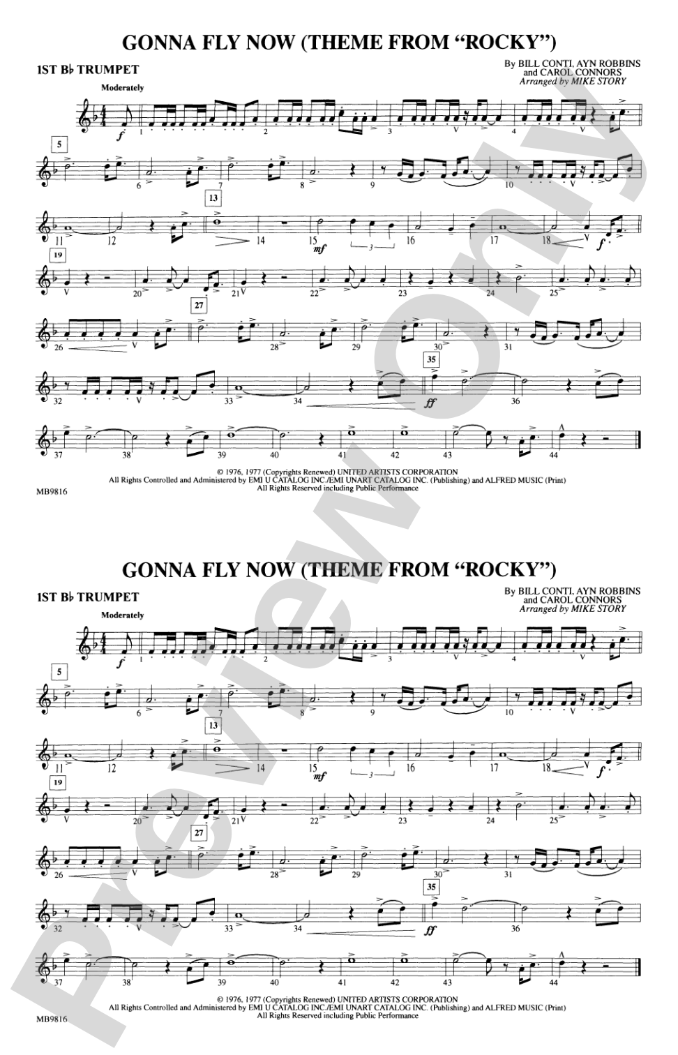 Gonna Fly Now (Theme from Rocky): 1st B-flat Trumpet