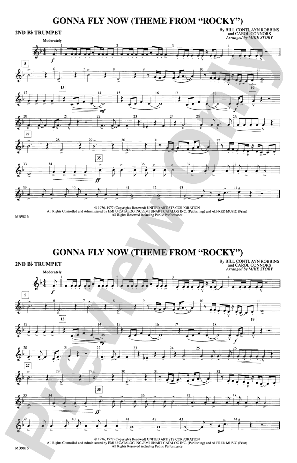 Gonna Fly Now (Theme from Rocky): 2nd B-flat Trumpet