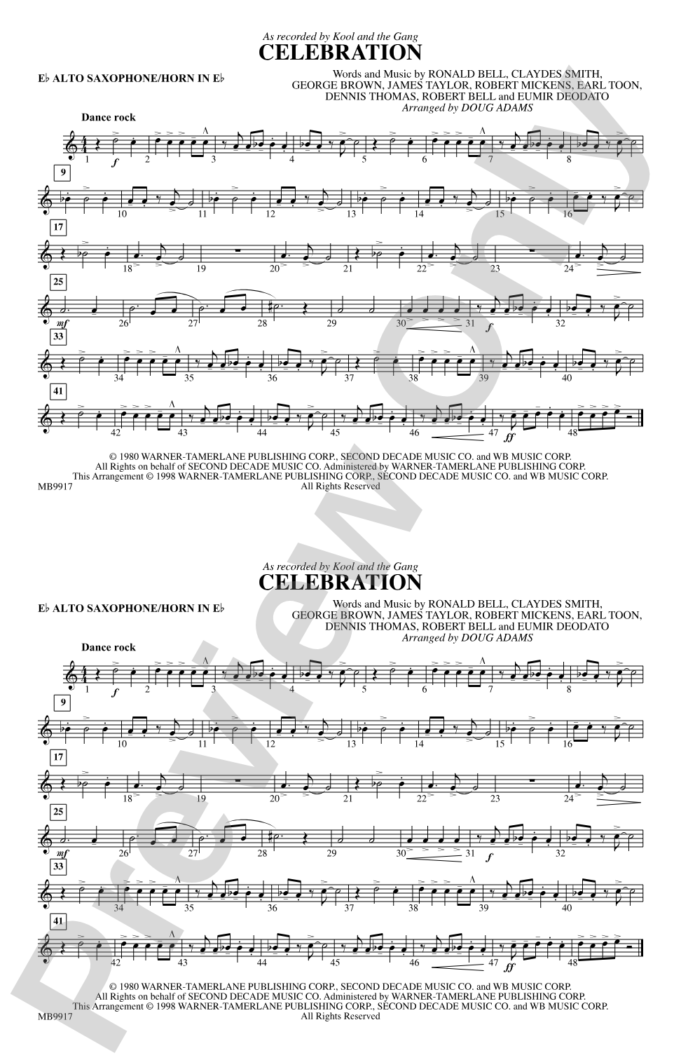 Celebration: E-flat Alto Saxophone