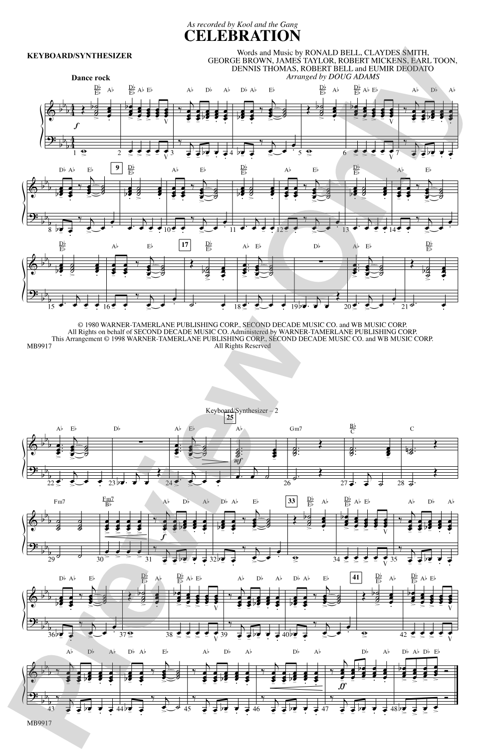 Celebration: Keyboard/Synthesizer
