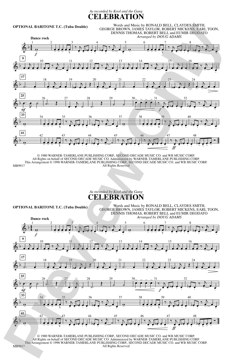 Celebration: Optional Baritone T.C. (Tuba Double)