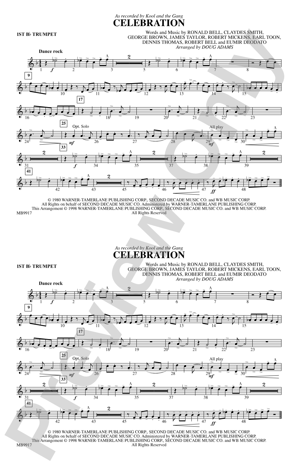Celebration: 1st B-flat Trumpet