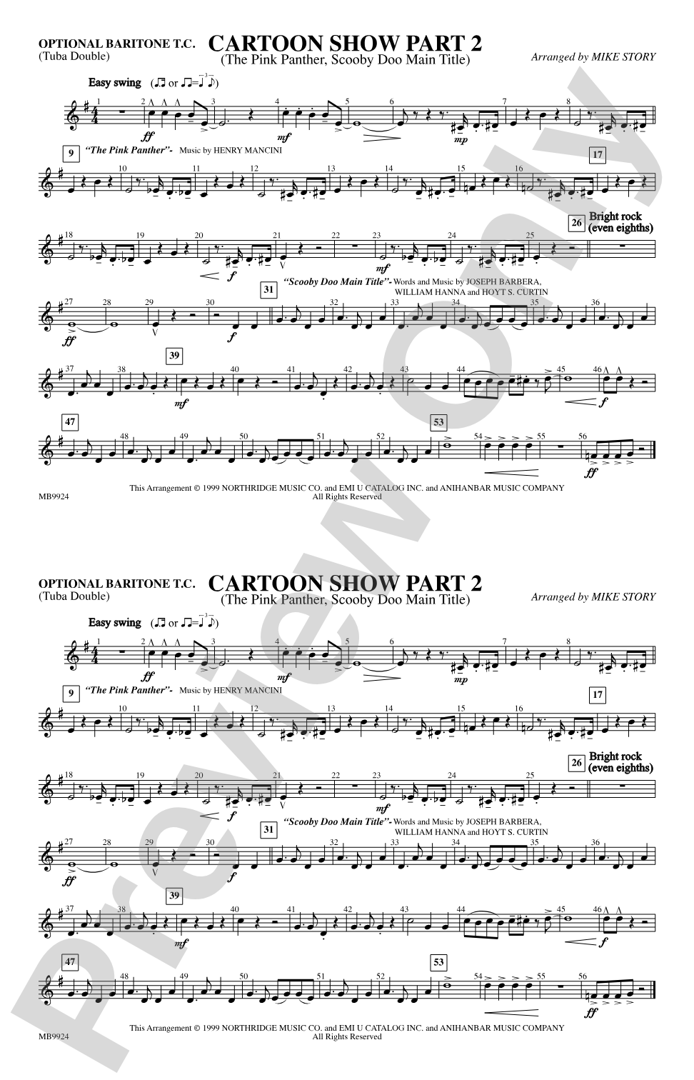 Cartoon Show, Part 2: Optional Baritone T.C. (Tuba Double)