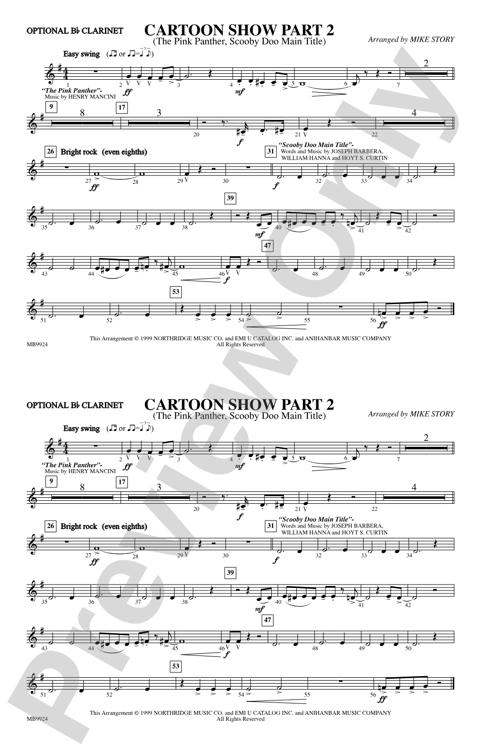 Cartoon Show, Part 2: Optional Bb Clarinet