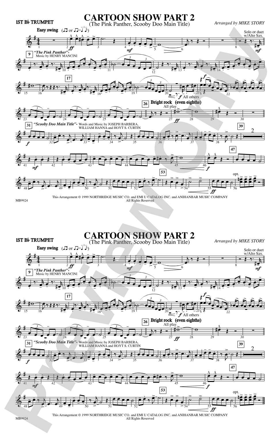 Cartoon Show, Part 2: 1st B-flat Trumpet