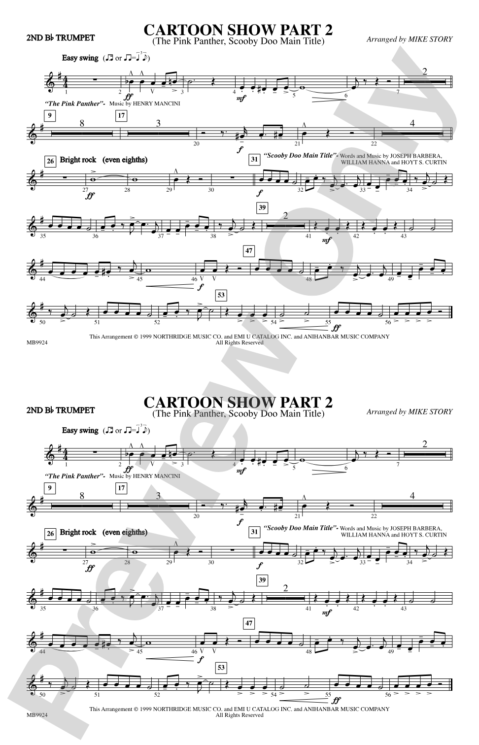 Cartoon Show, Part 2: 2nd B-flat Trumpet