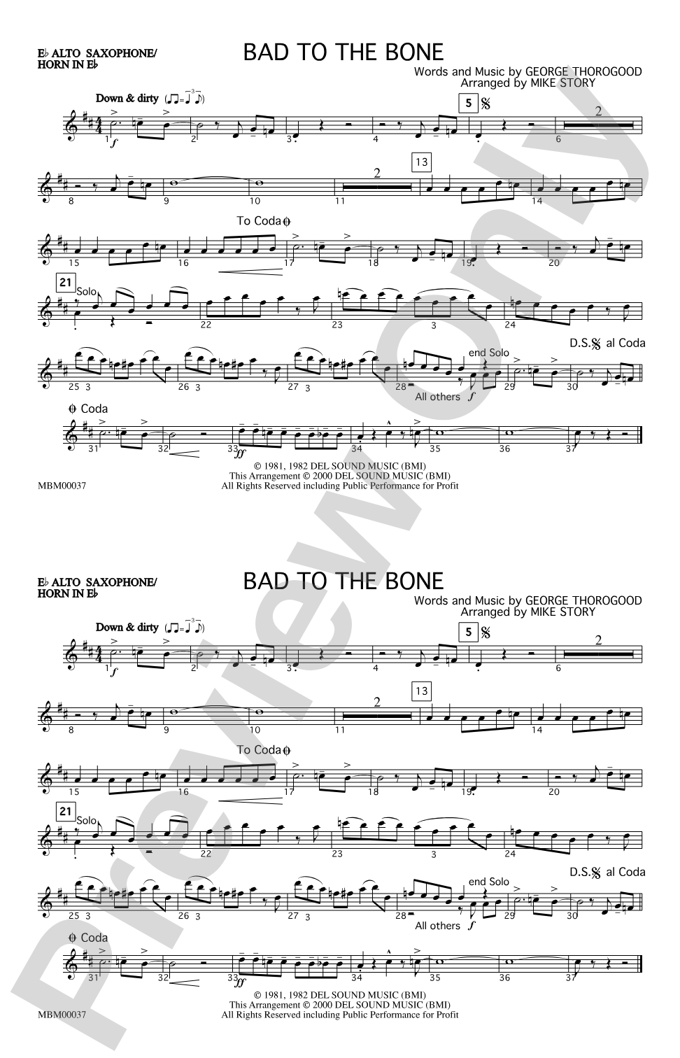 Bad to the Bone: E-flat Alto Saxophone