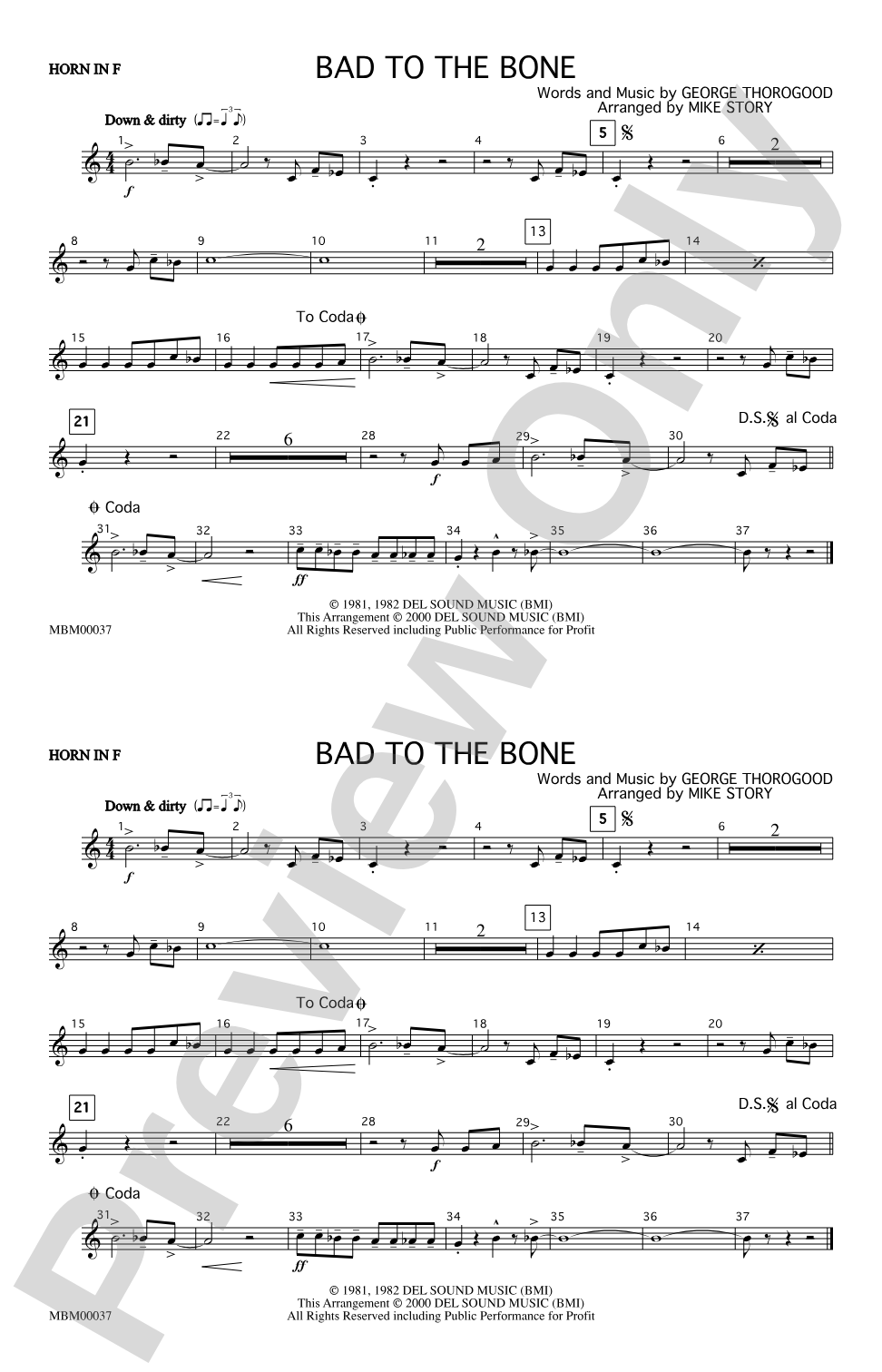 Bad to the Bone: 1st F Horn