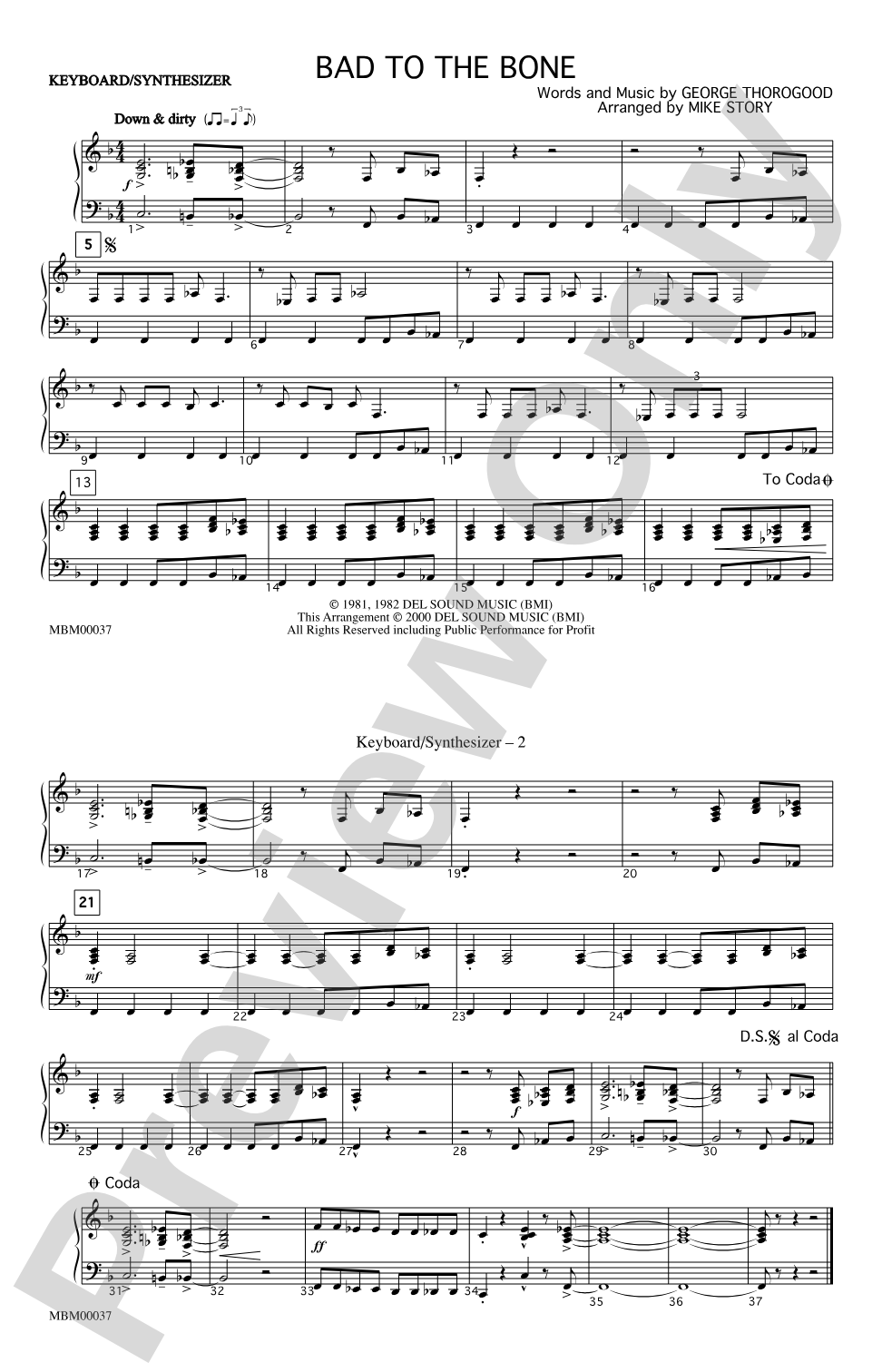 Bad to the Bone: Keyboard/Synthesizer