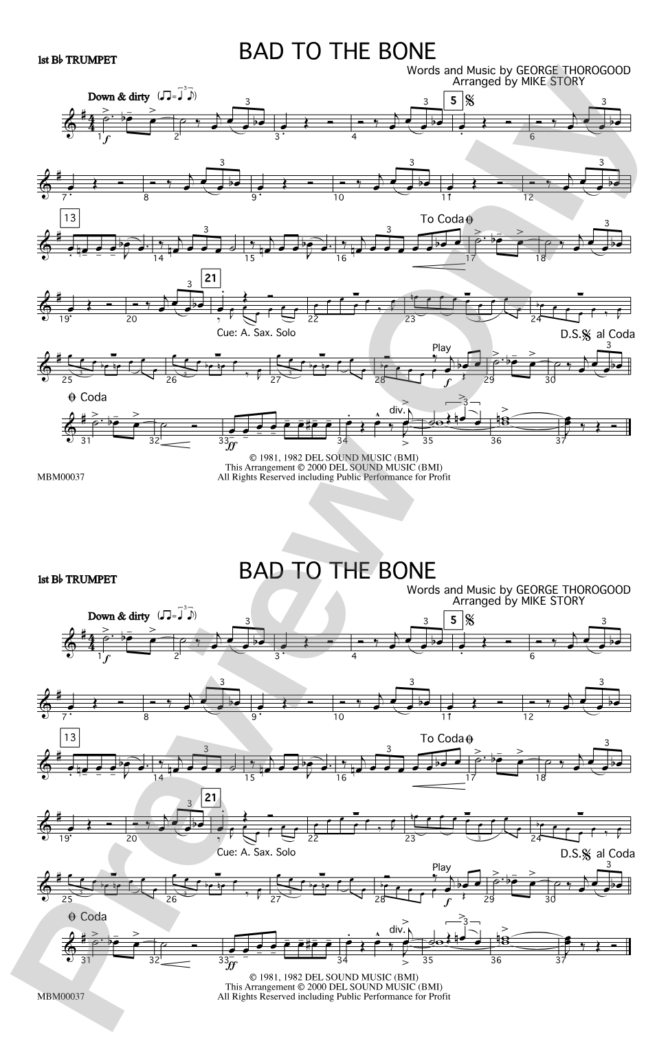 Bad to the Bone: 1st B-flat Trumpet